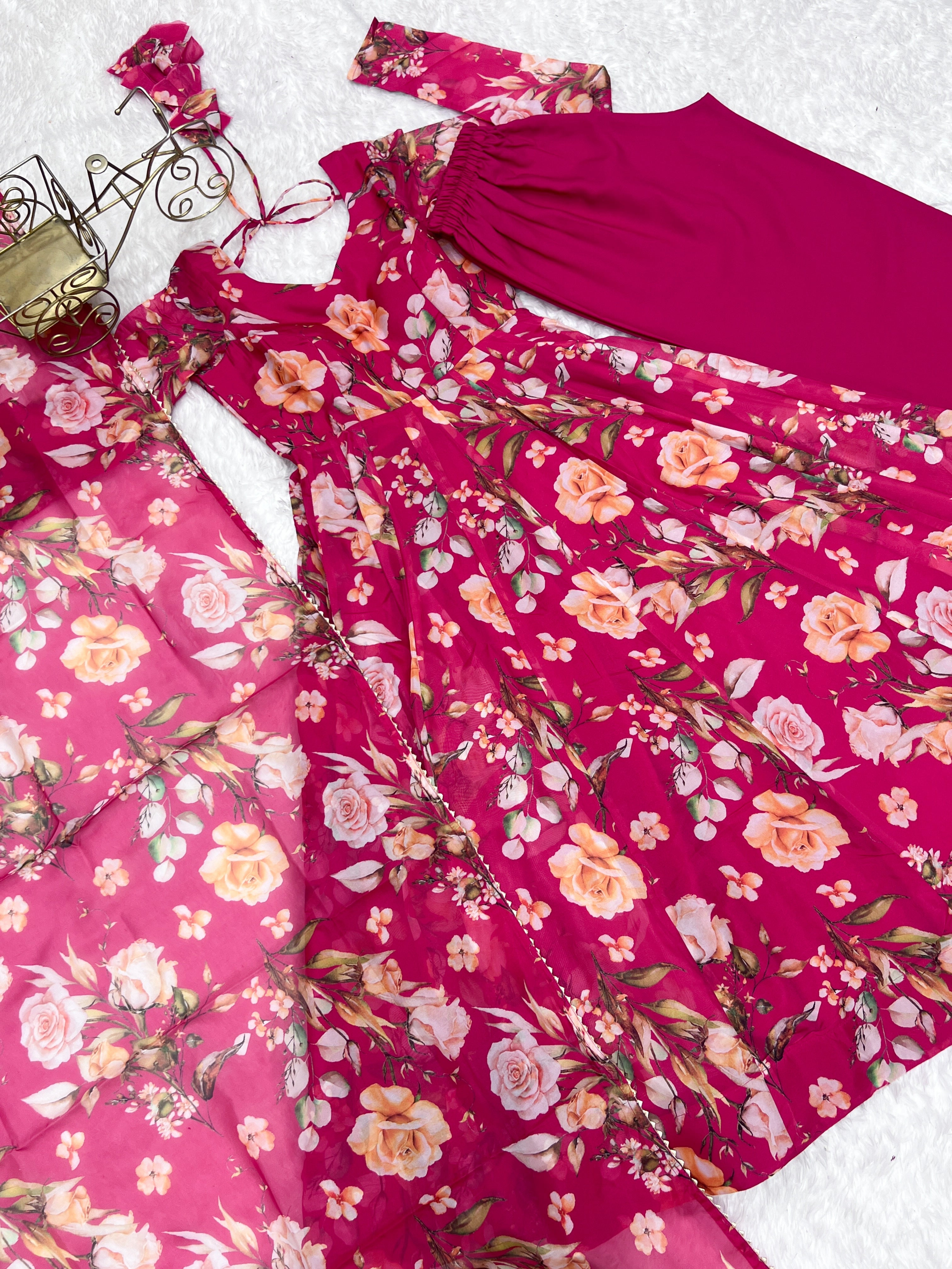 Beautiful Party Wear Anarkali Gown With Dupatta