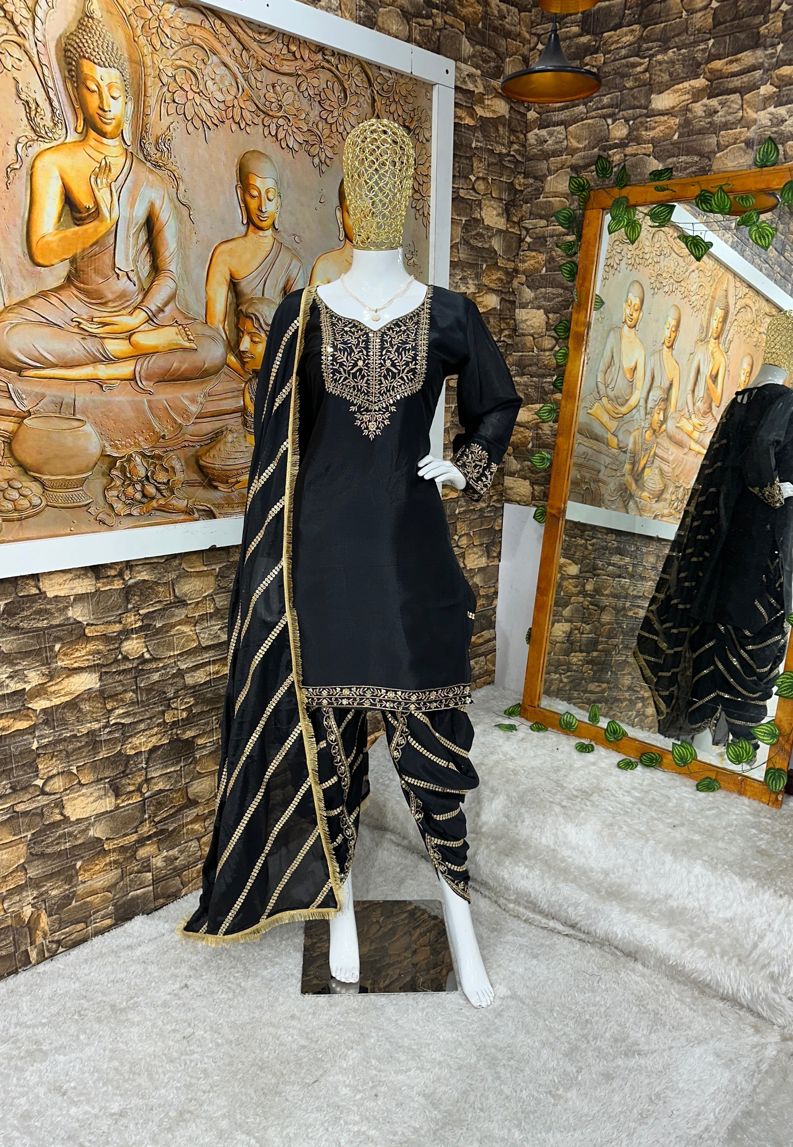Beautiful Party Wear Top And Dhoti With Dupatta