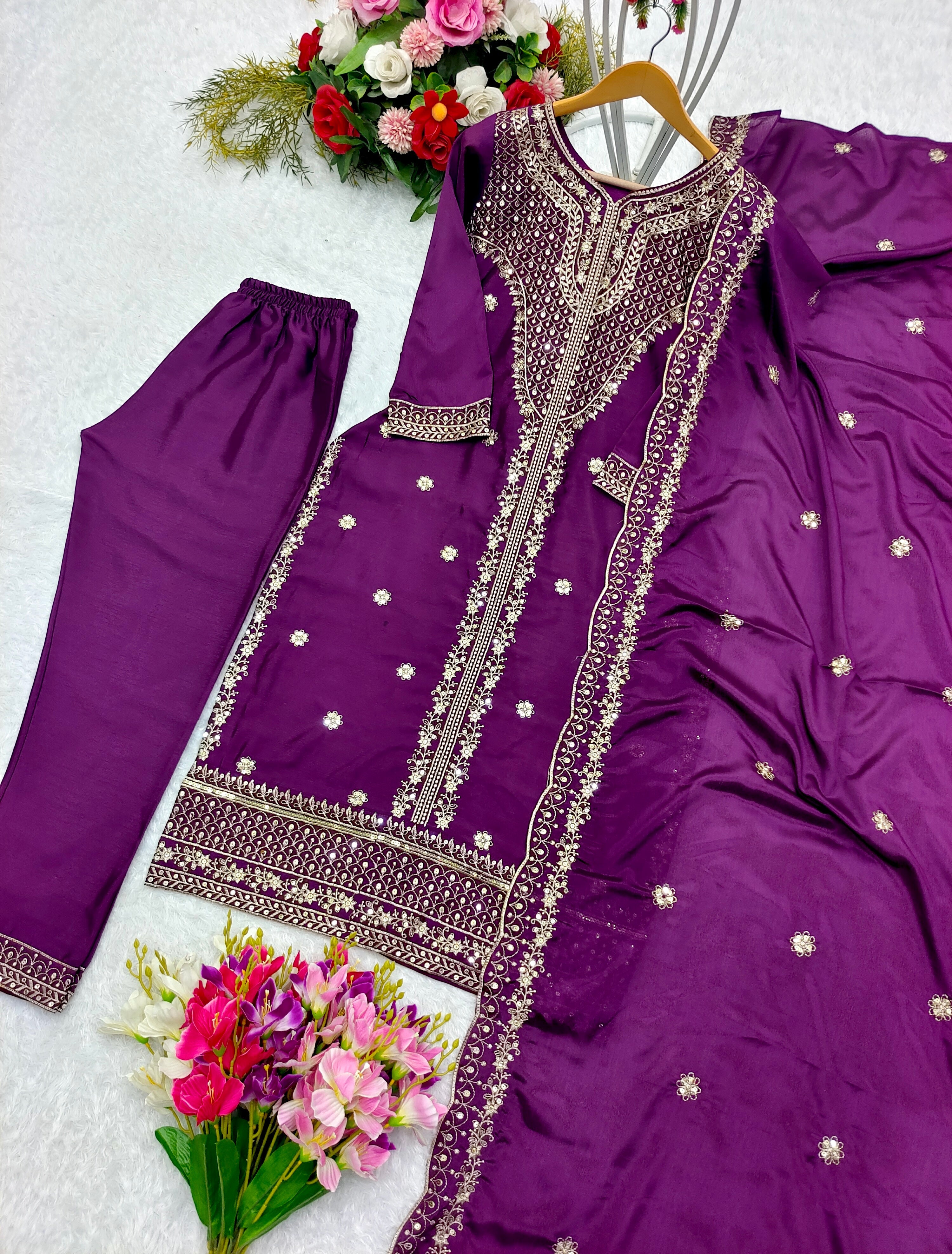 Party Wear Beautiful Top-Pent With Dupatta Set