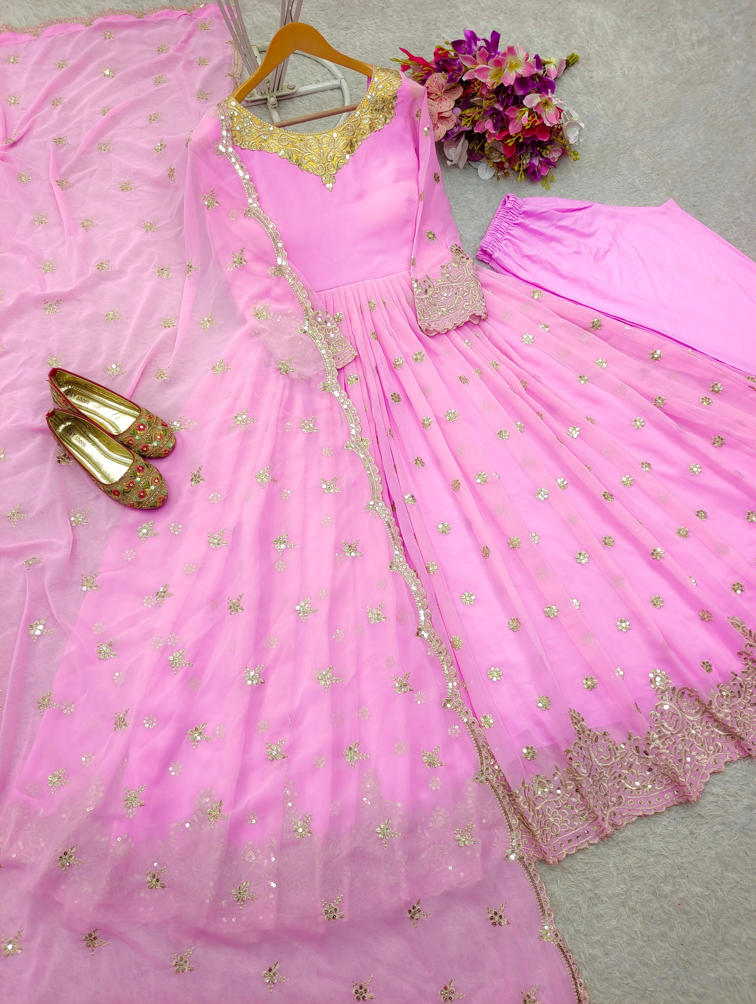 Beautiful Party Wear Gown -Pent And Dupatta