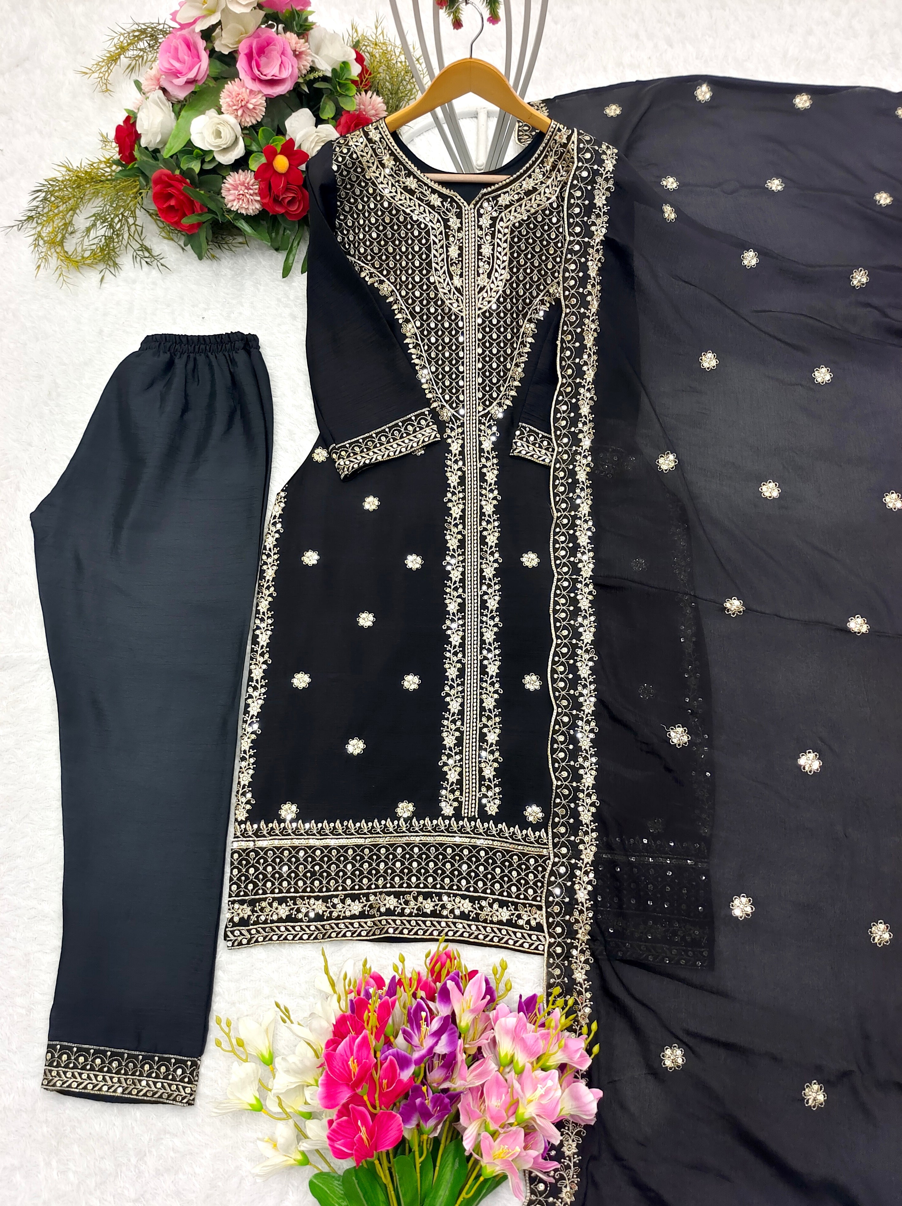 Party Wear Beautiful Top-Pent With Dupatta Set