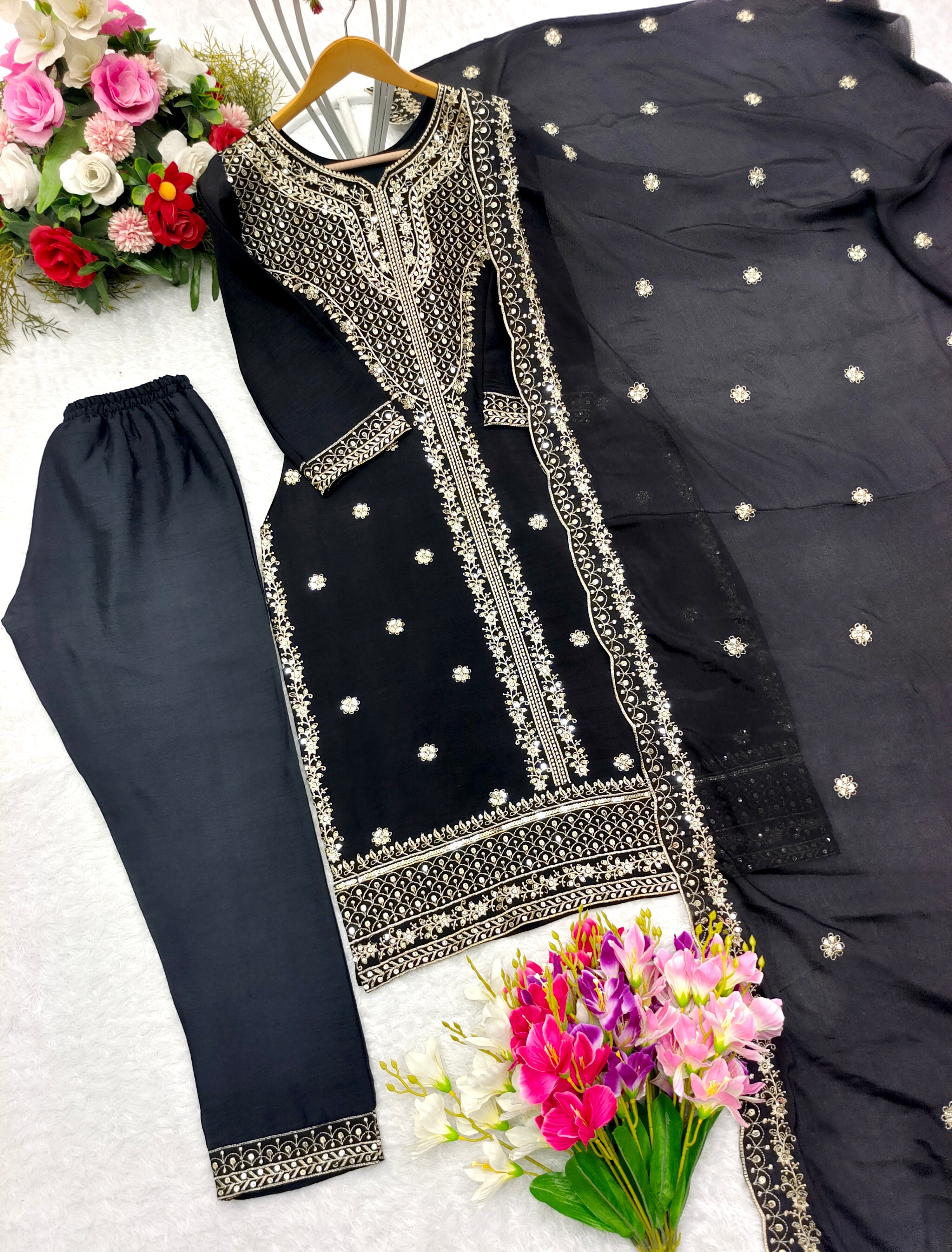 Party Wear Beautiful Top-Pent With Dupatta Set