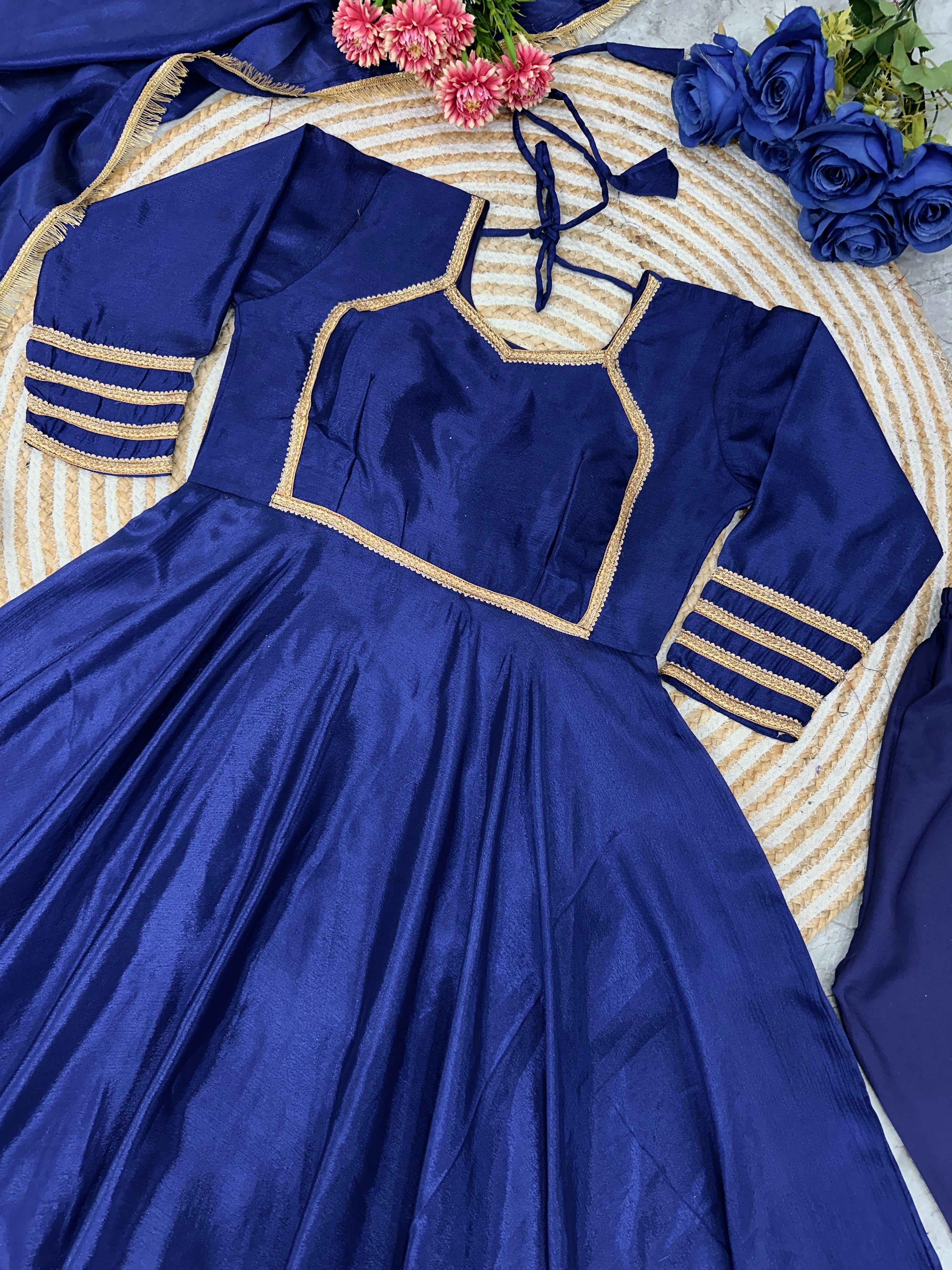 Designer Party Wear Look Anarkali Gown And Pent With Dupatta