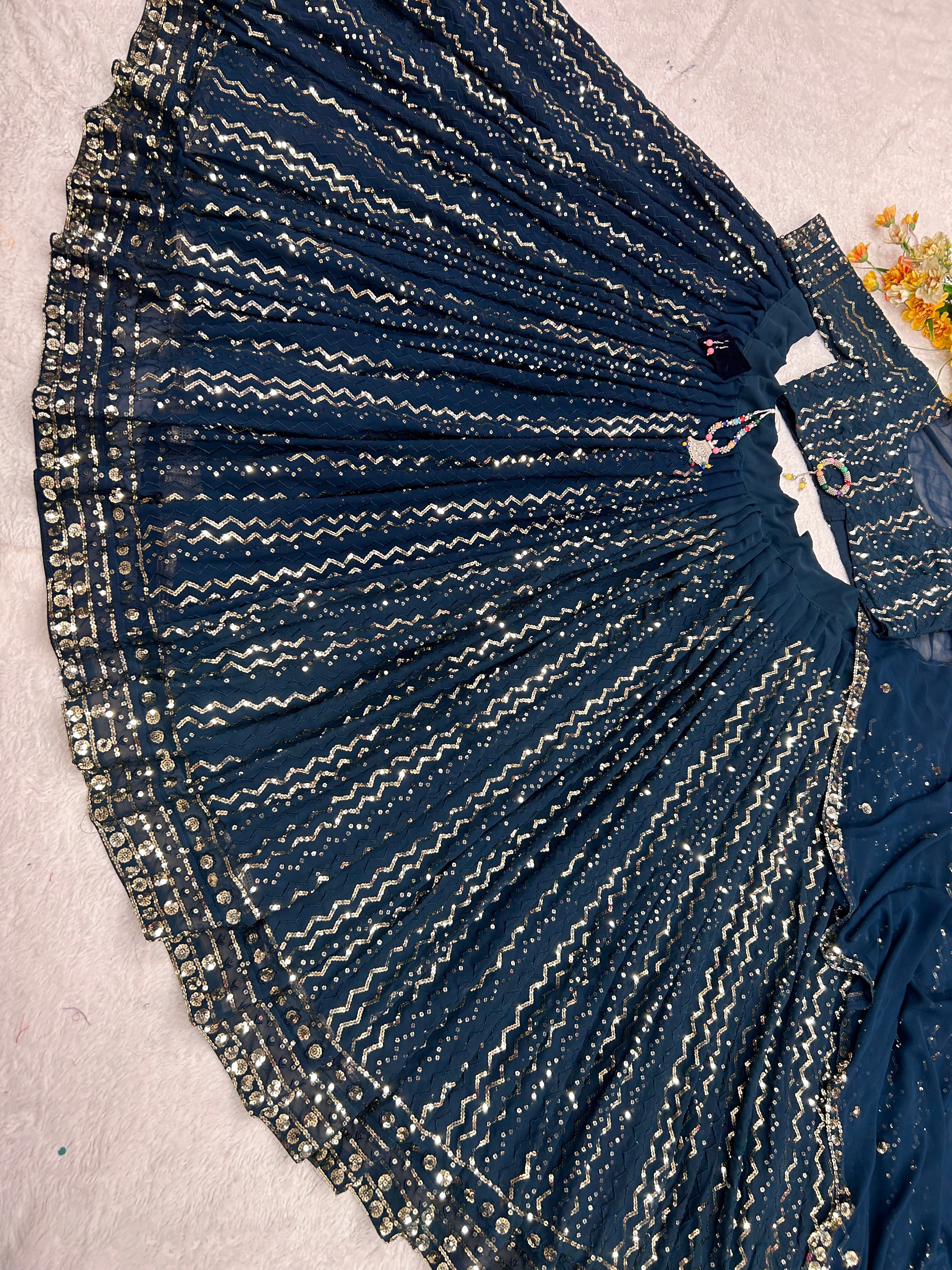 Party Wear Beautiful Lehenga Choli With Embroidery Work