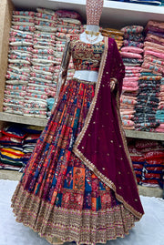 Party Wear Designer Lehenga Choli With Multi Needle Work