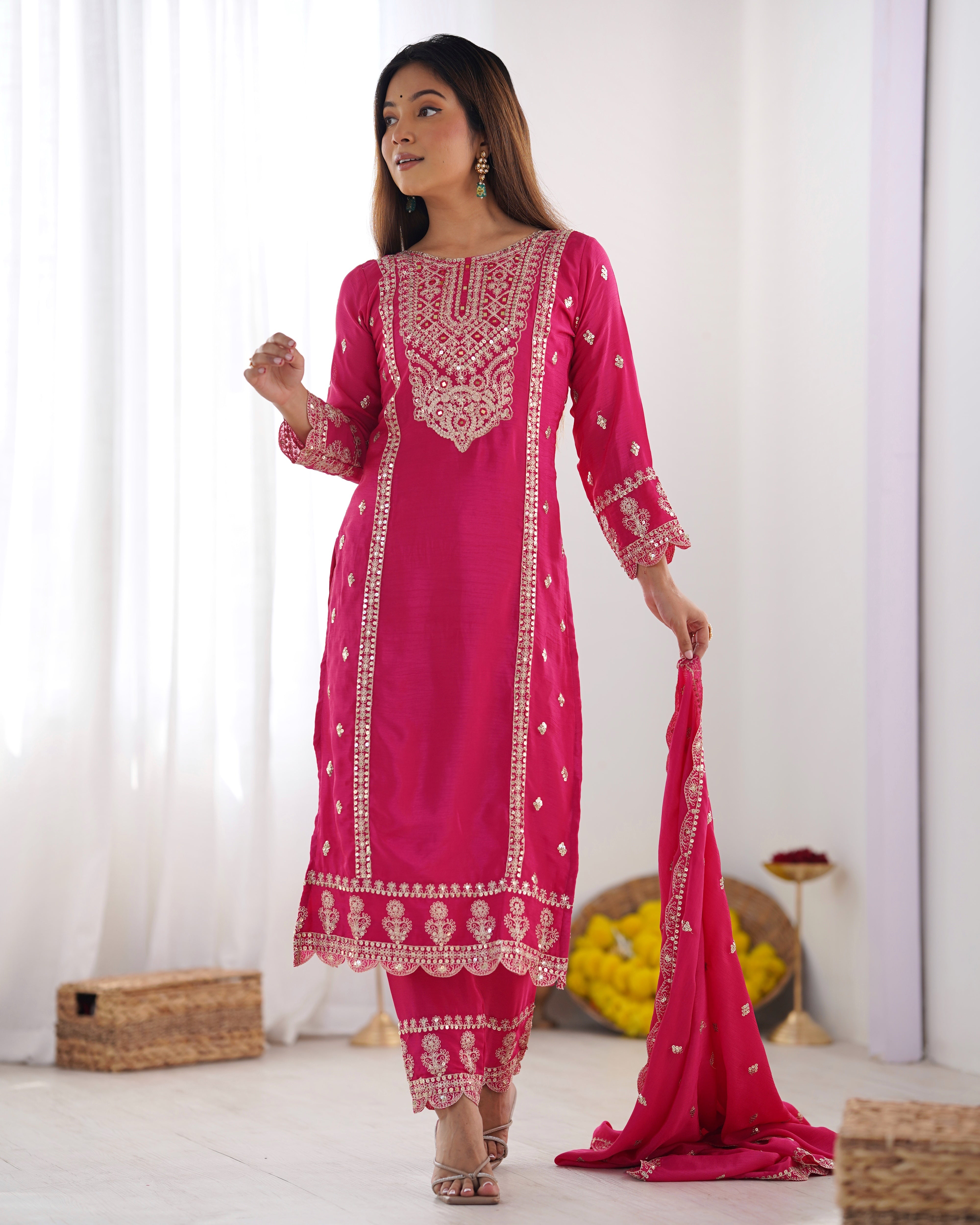 Beautiful Party Wear Top-Bottom And Dupatta