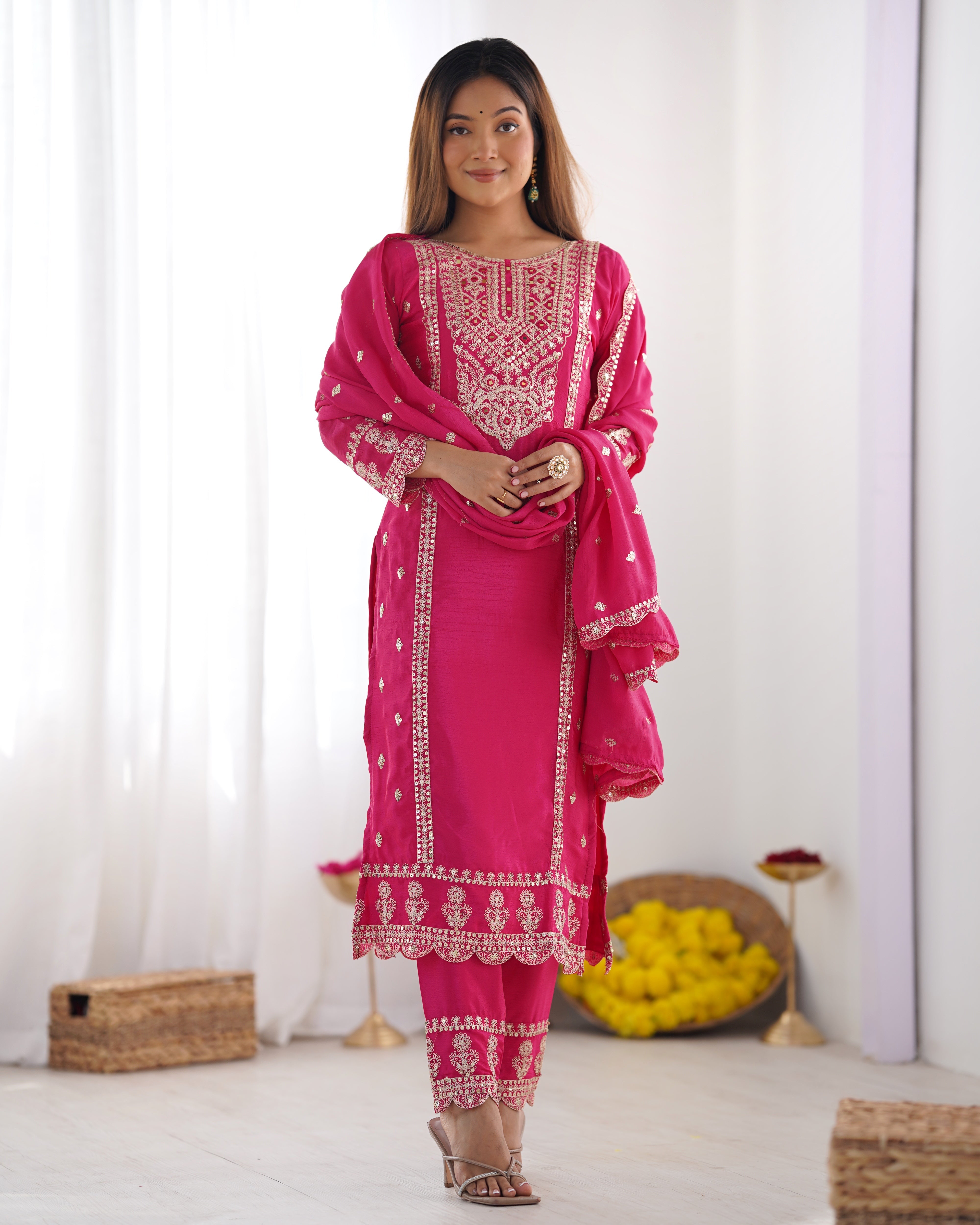 Beautiful Party Wear Top-Bottom And Dupatta