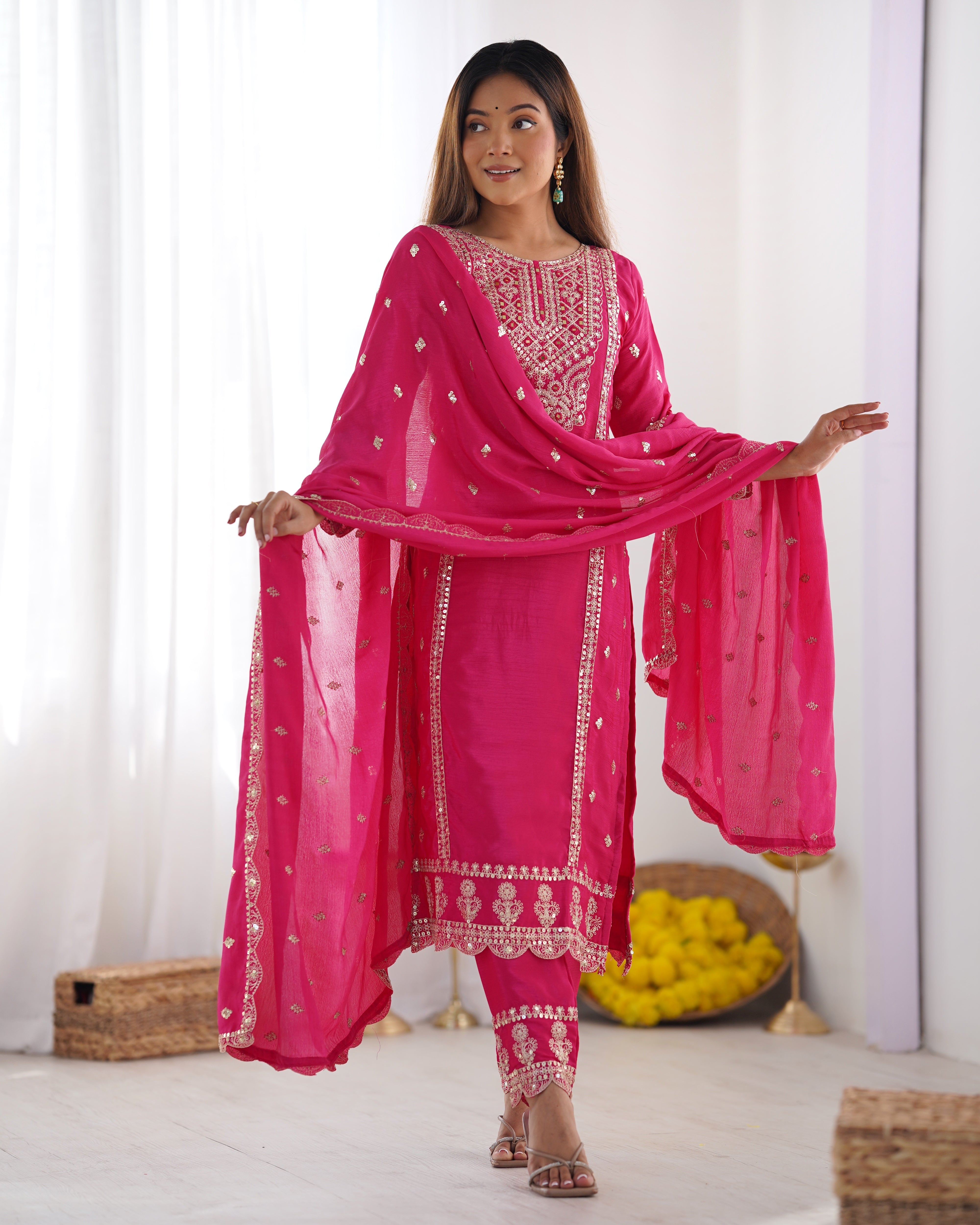 Beautiful Party Wear Top-Bottom And Dupatta