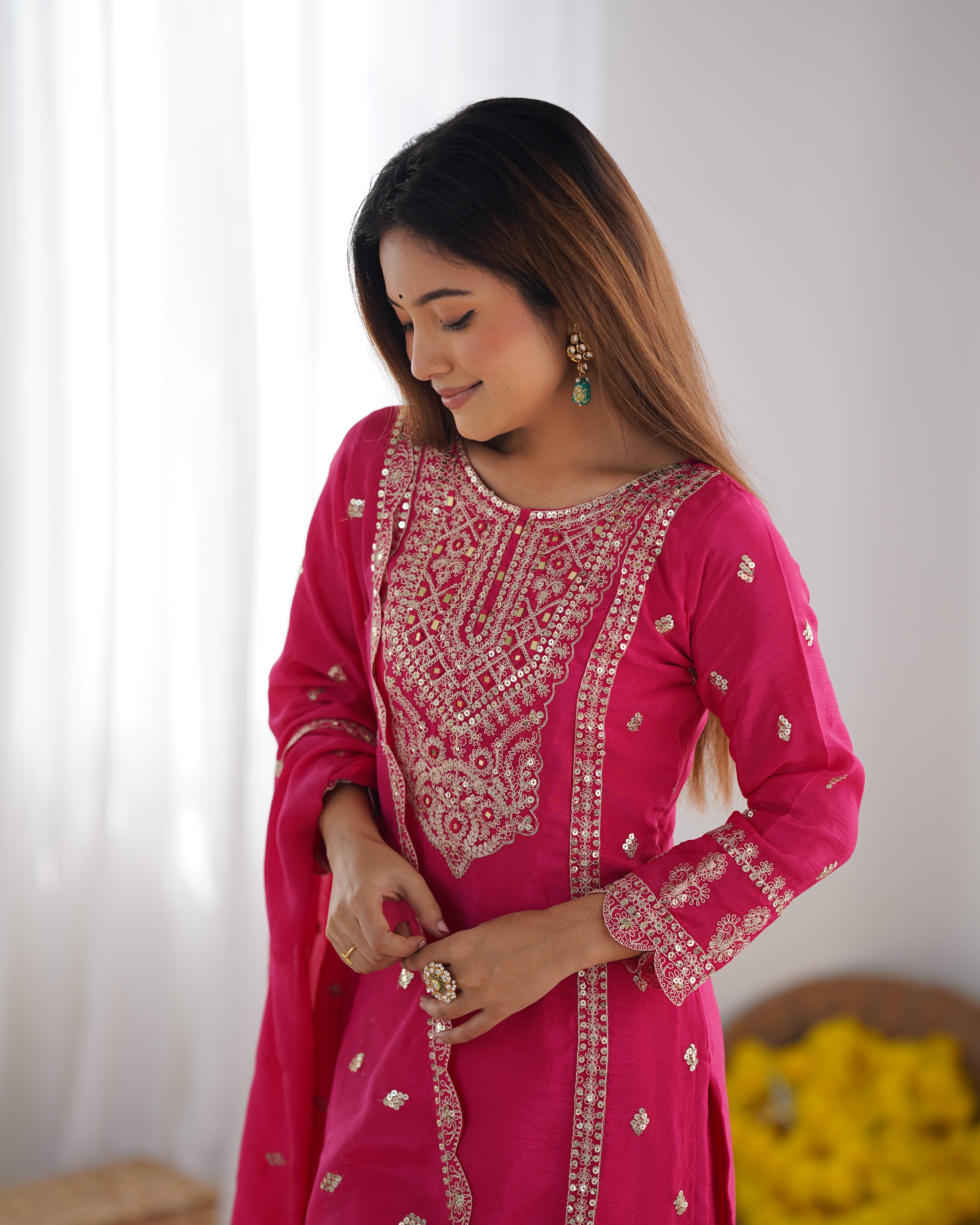 Beautiful Party Wear Top-Bottom And Dupatta