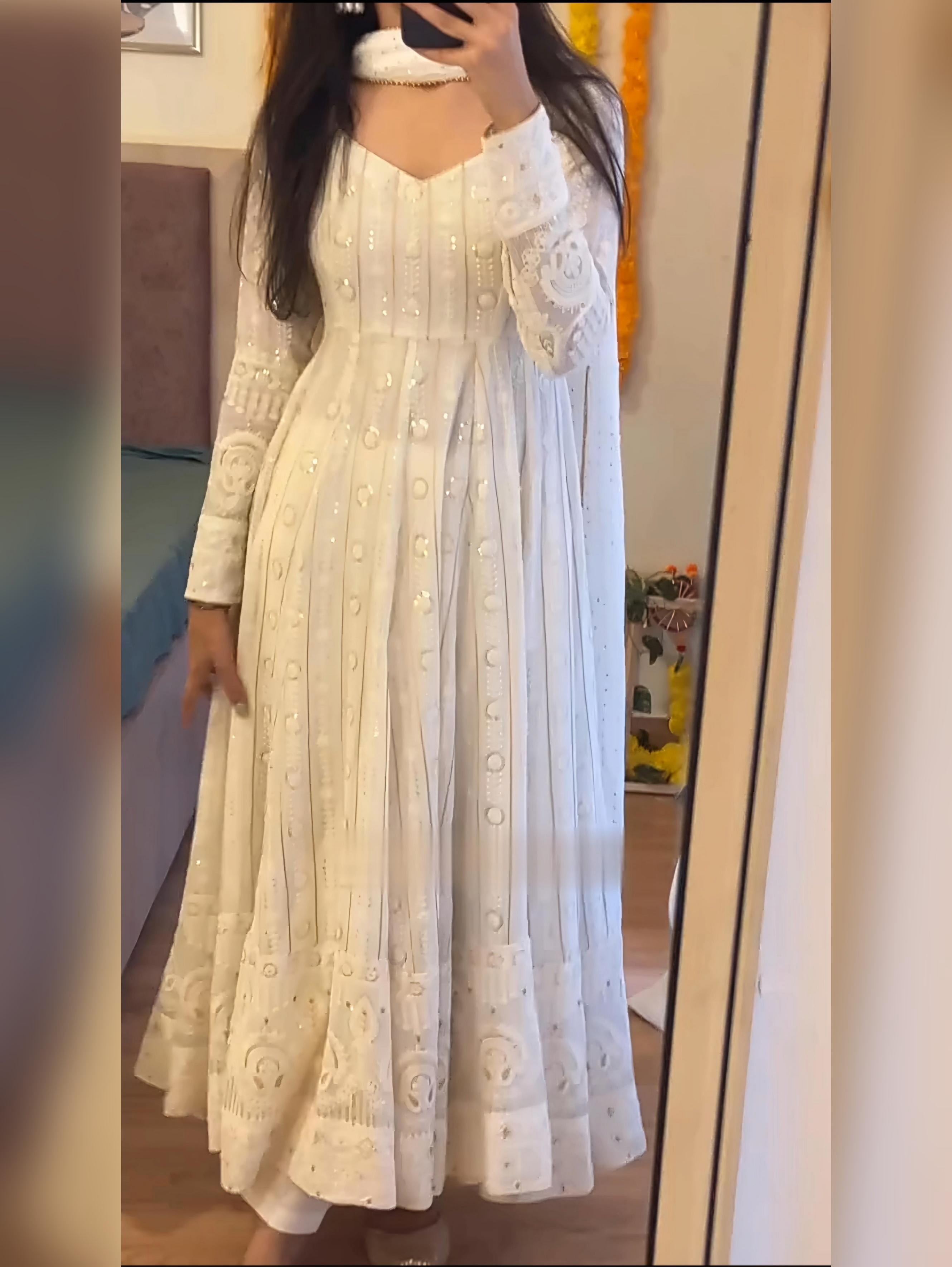 Party Wear Designer Anarkali Gown, Pent And Dupatta