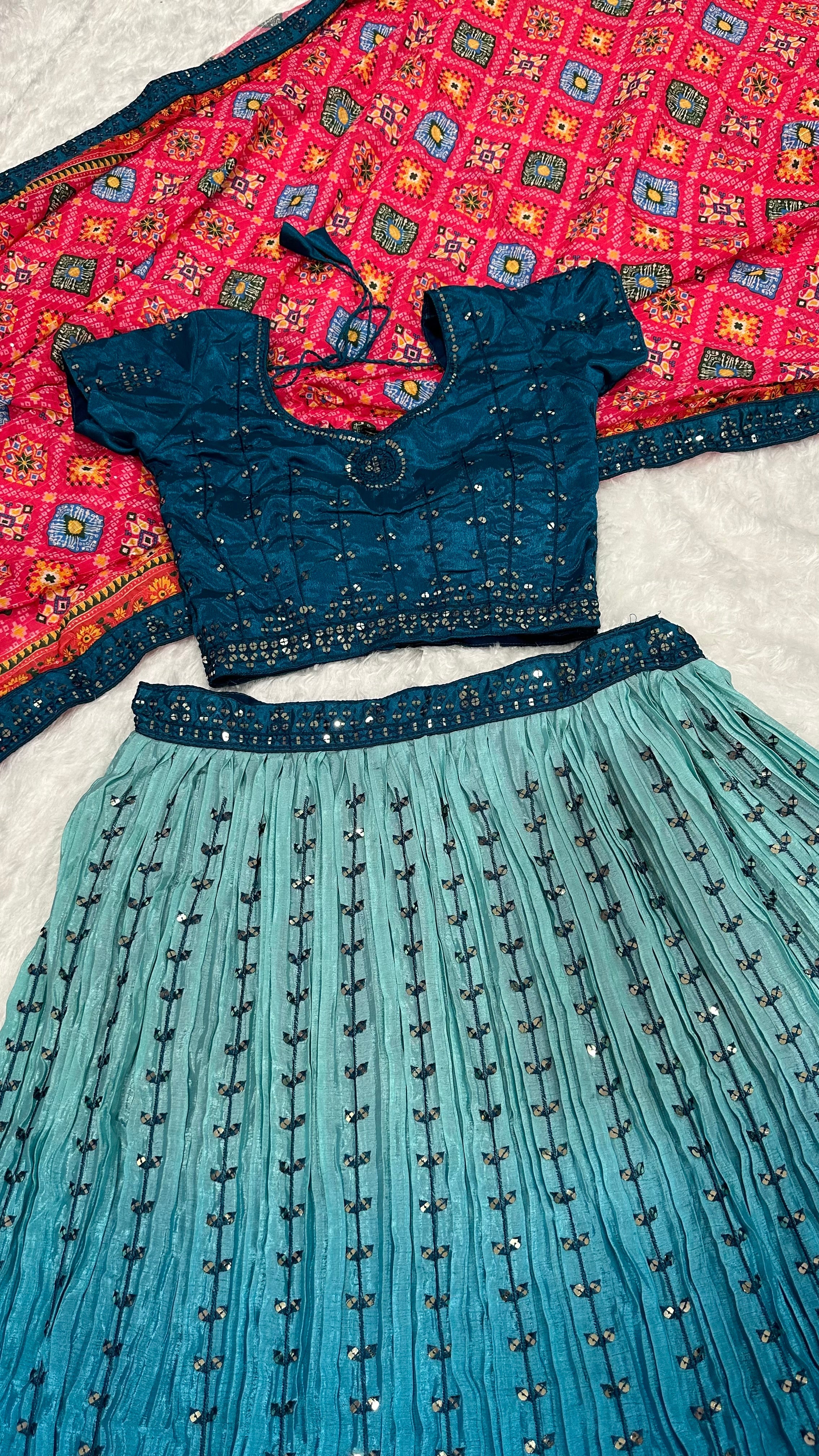 Party Wear Designer Lehenga Choli With Sequence & Thread Work