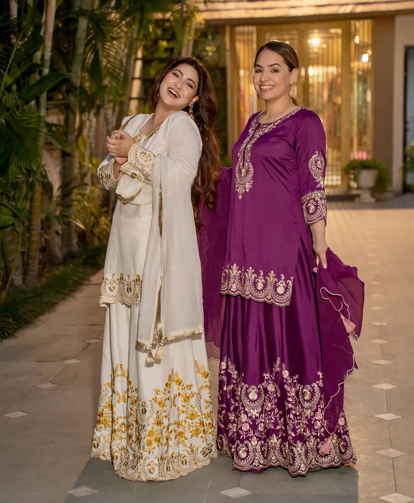 Designer Party Wear Look Top-Sharara And Dupatta With Embroidery Work