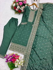 Beautiful Party Wear Top-Pent With Dupatta Set