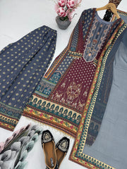 Beautiful Salwar Suit With Digital Print Hand Work