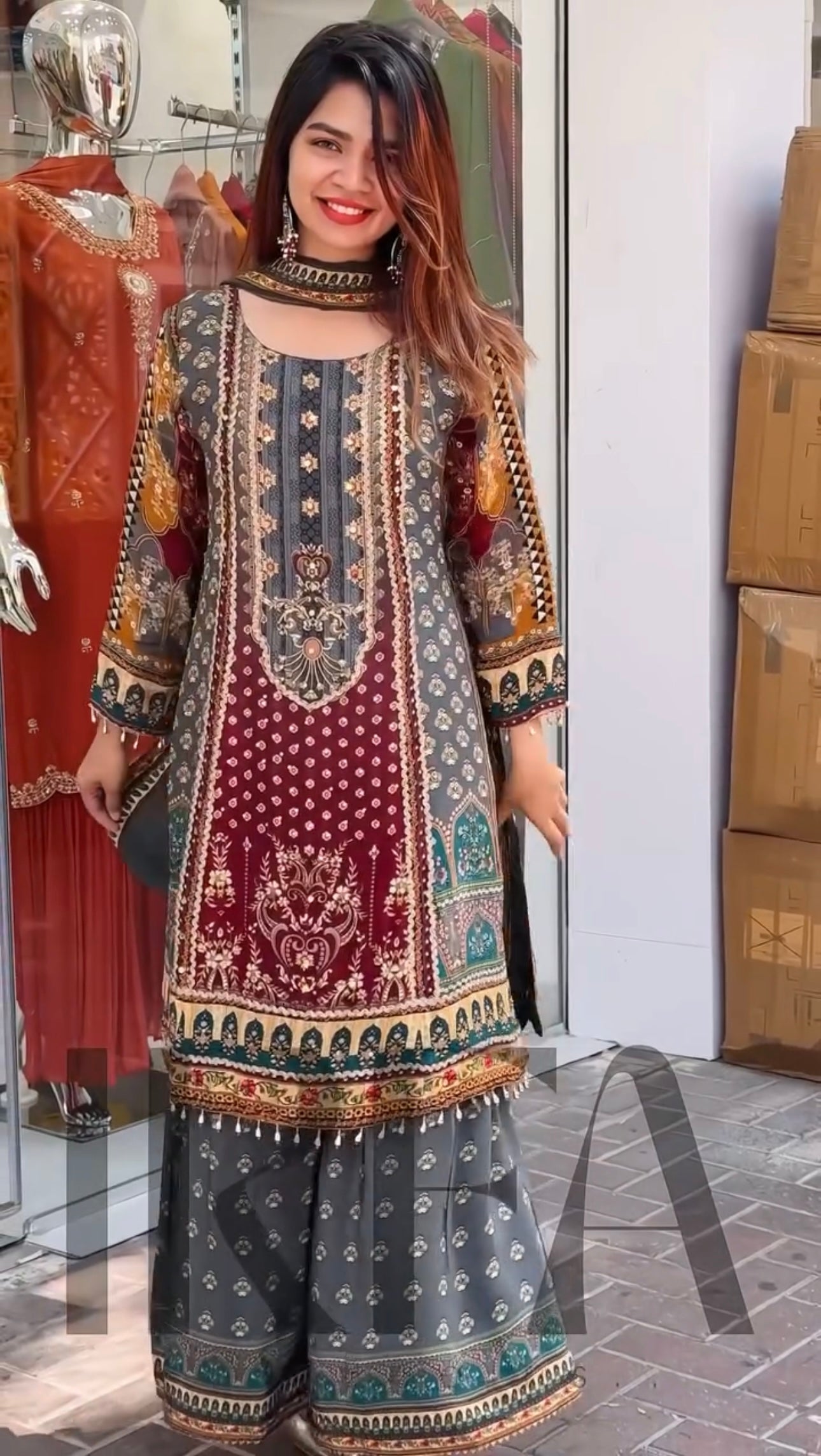 Beautiful Salwar Suit With Digital Print Hand Work