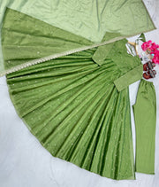 Party Wear Look Anarkali Gown, Dupatta & Plazzo Set