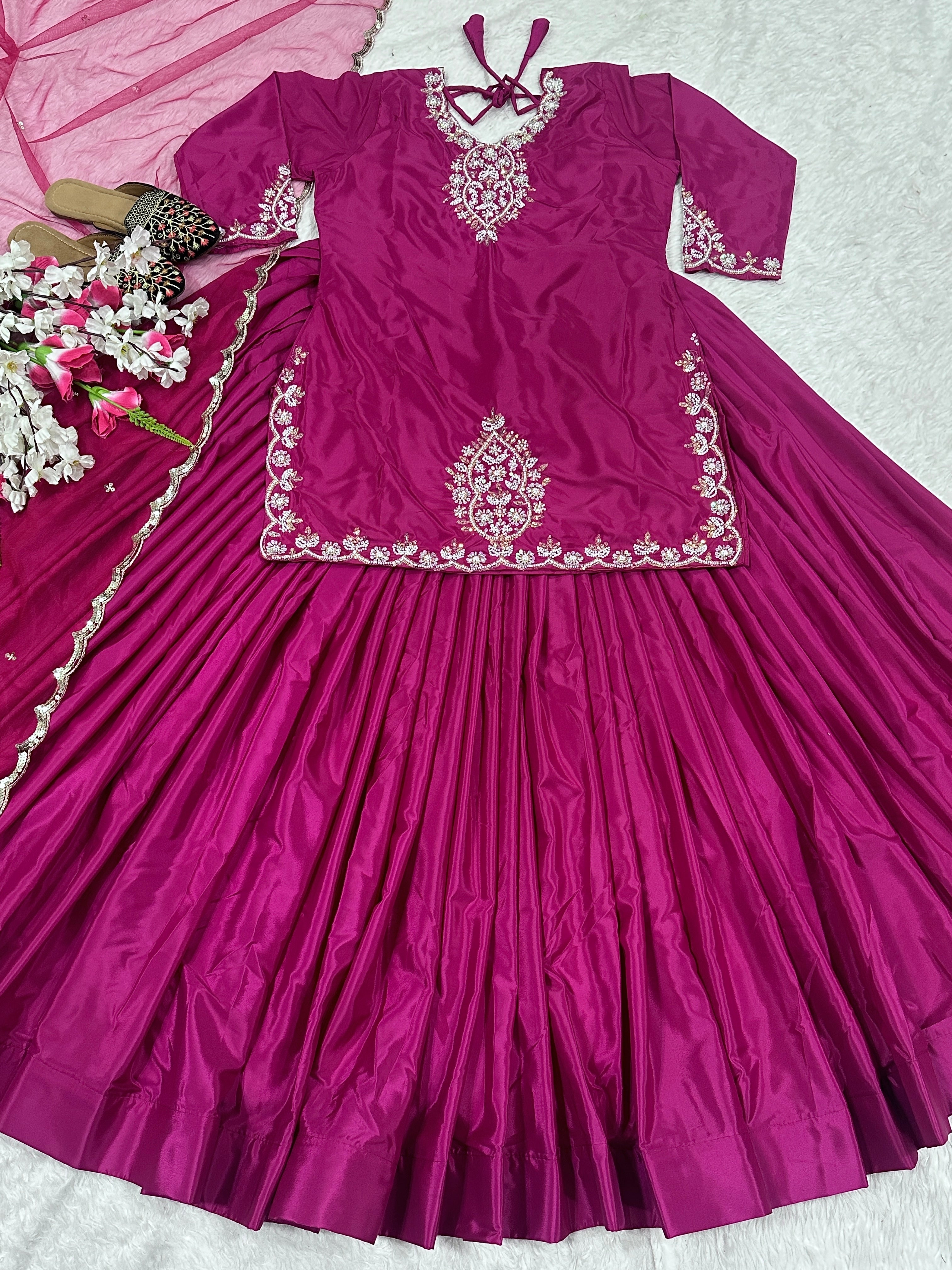 Party Wear Beautiful Top Lehenga And Dupatta