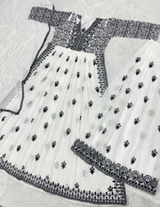Party Wear Fancy Cut Top With Plazzo Suit Set