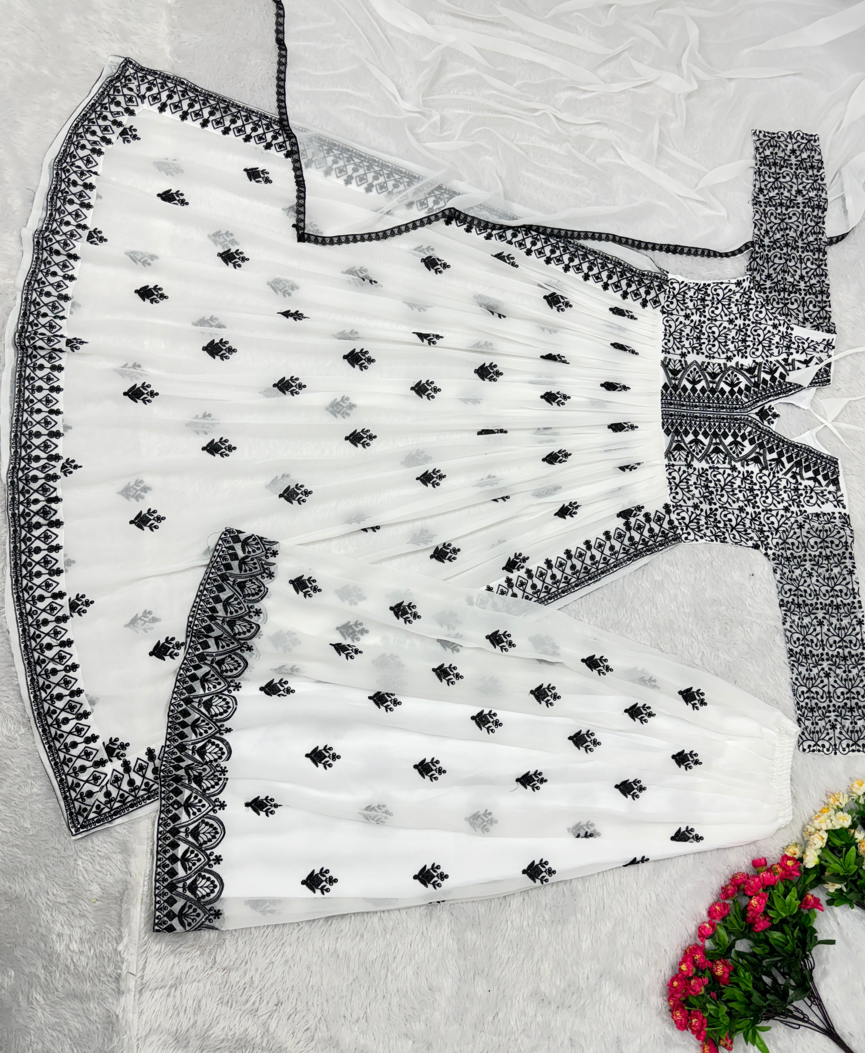 Party Wear Fancy Cut Top With Plazzo Suit Set