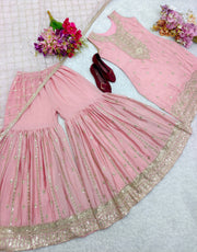 Party Wear Designer Top-Sarara And Beautiful Dupatta