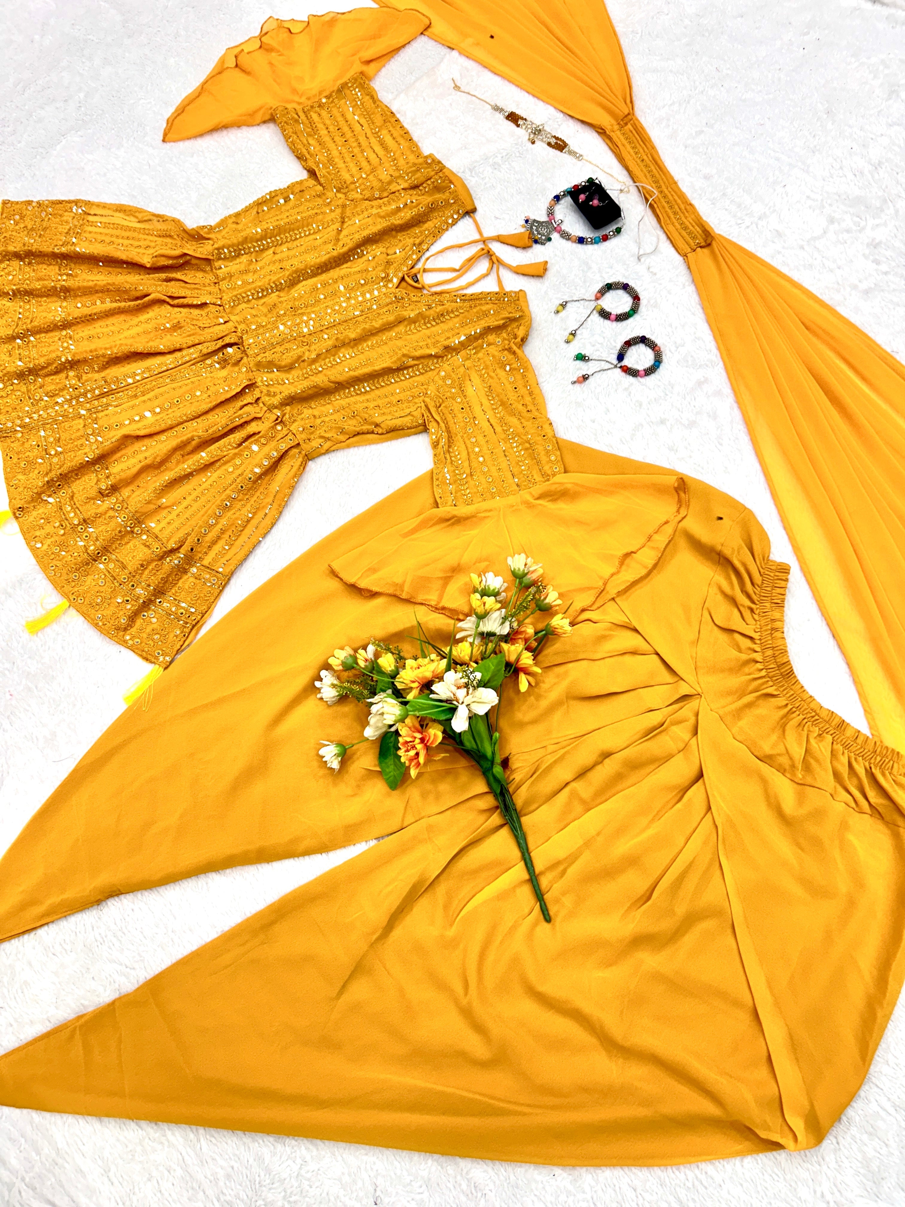 Party Wear Designer Top-Bottom And Fancy Dupatta