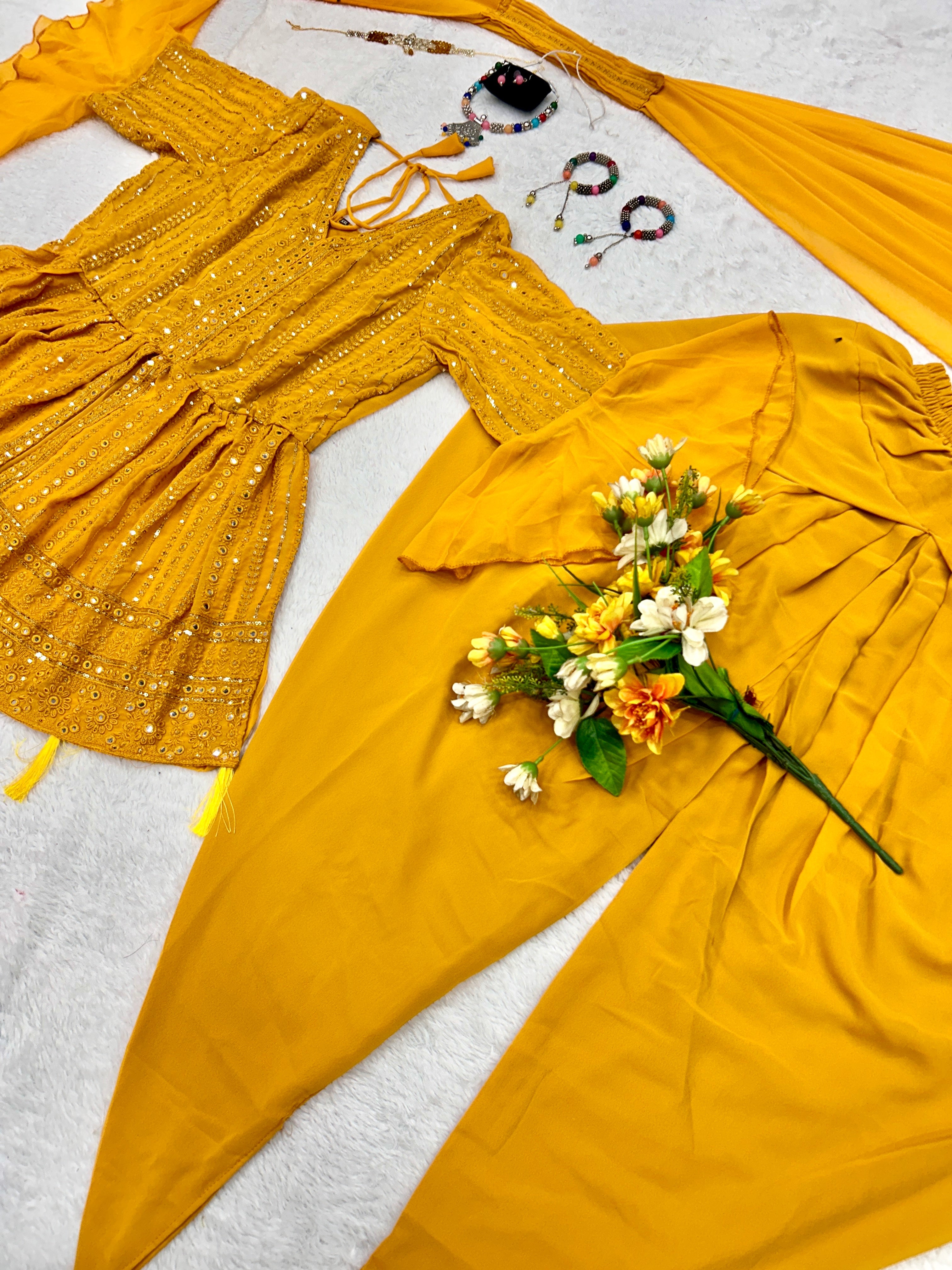 Party Wear Designer Top-Bottom And Fancy Dupatta