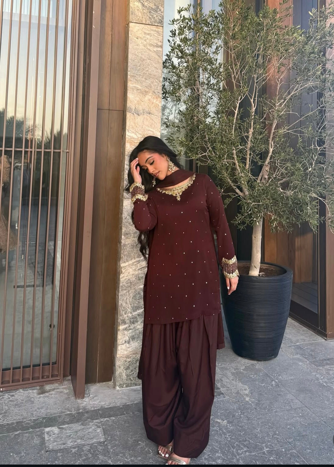 Designer Party Wear Top Pent & Dupatta With Embroidery Sequence Work