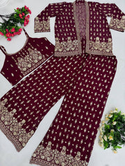 Designer Party Wear Koti Blouse Suit Set