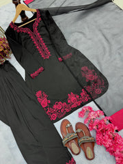 Designer Party Wear Look Top &  Plazzo With Dupatta