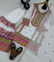 Designer Party Wear Top Plazzo And Beautiful Dupatta