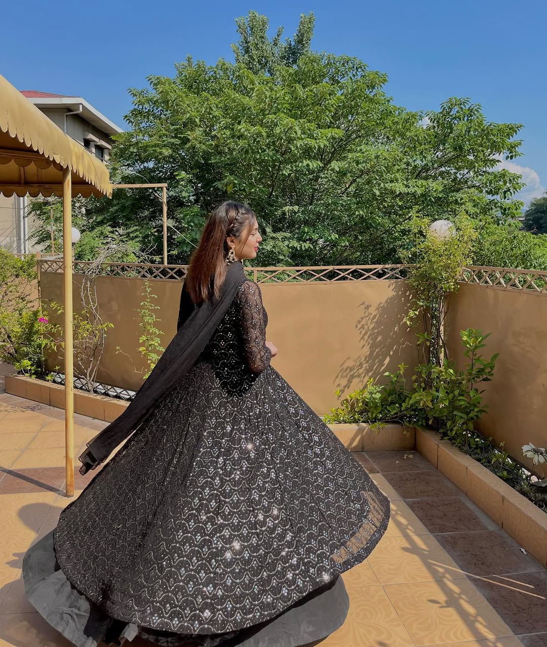 Designer Party Wear Anarkali Suit With Thread Embroidered work