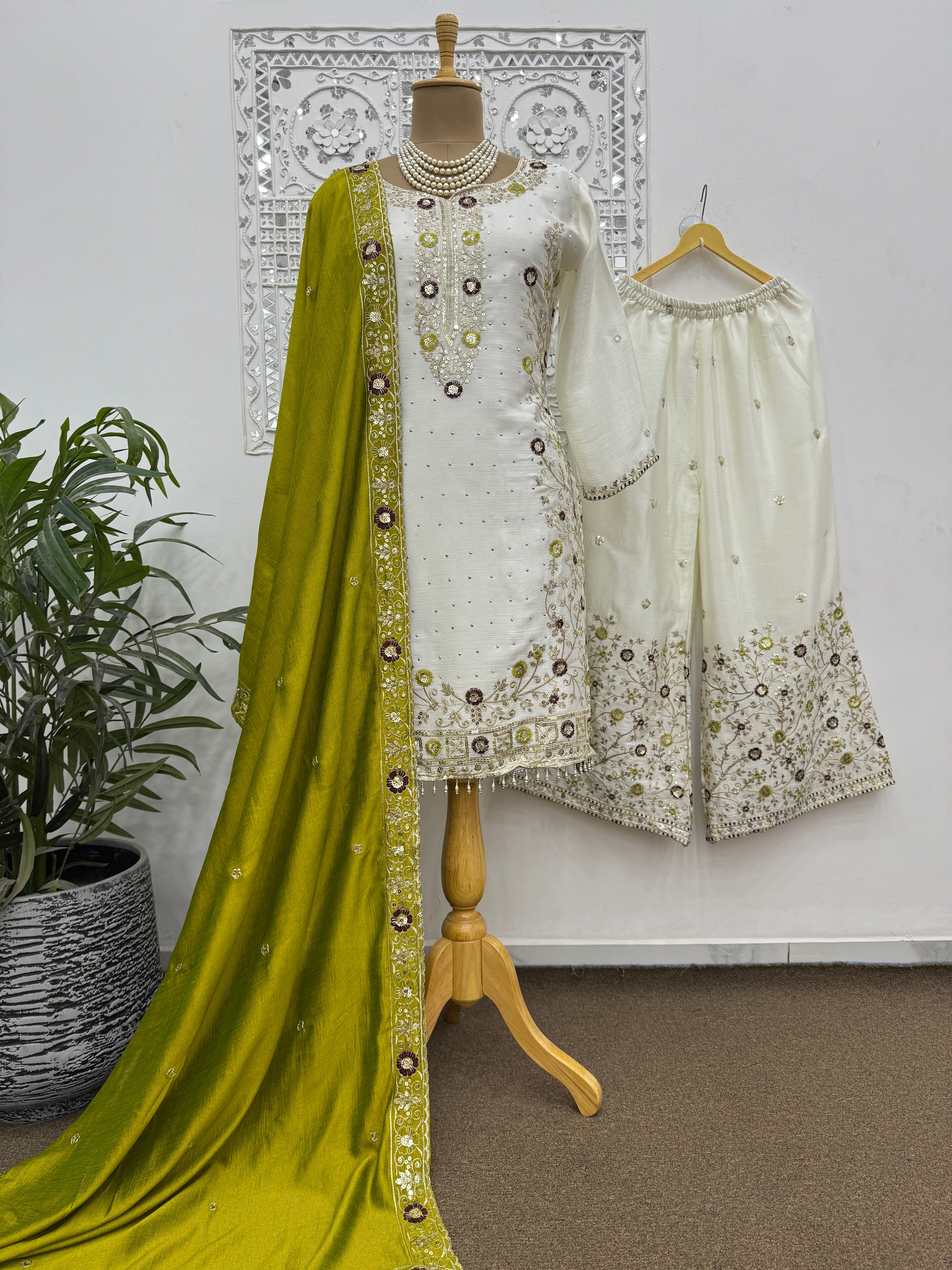 Party Wear Look Designer Top And Bottom With Dupatta