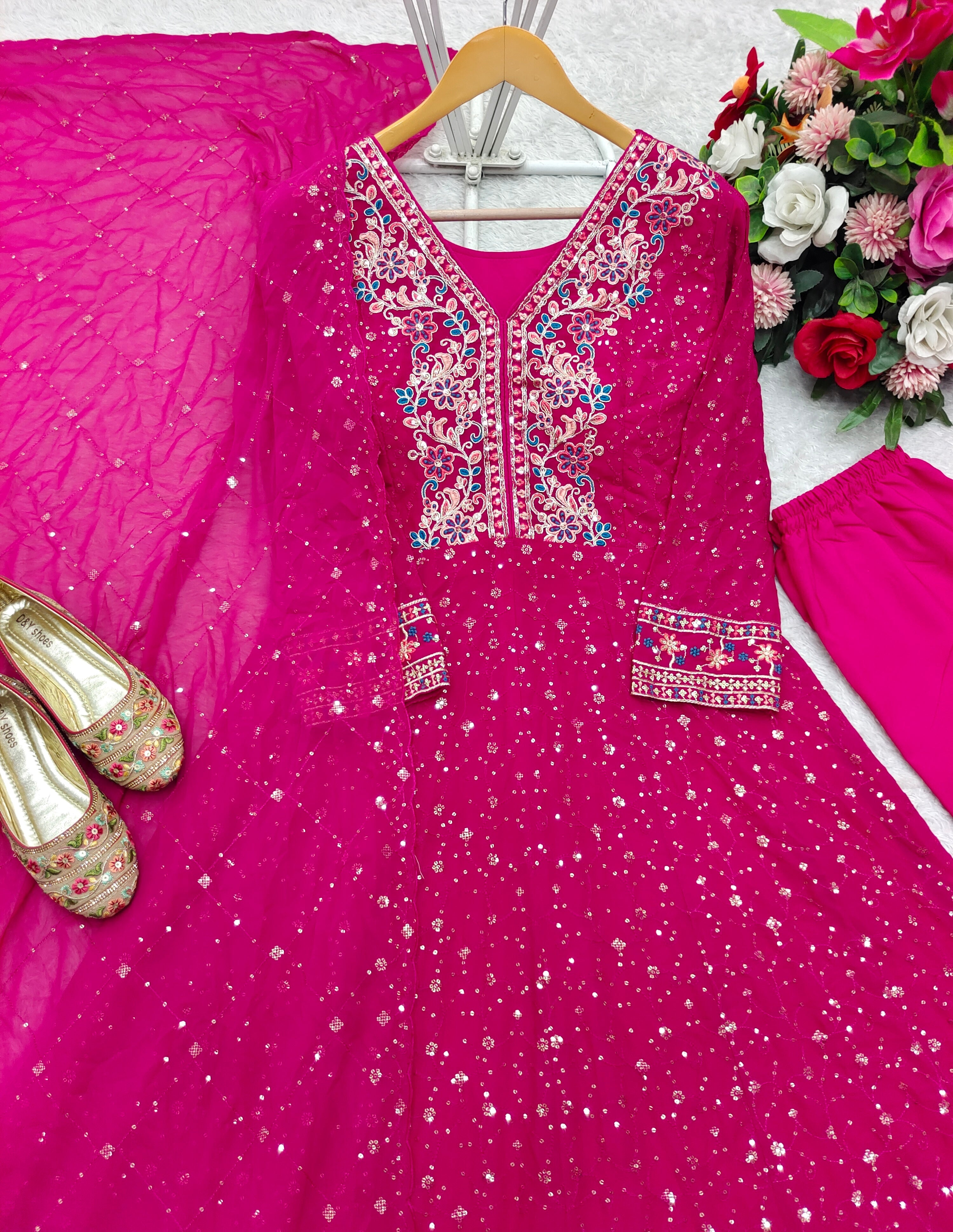 Designer Party Wear Gown-Pent And Dupatta