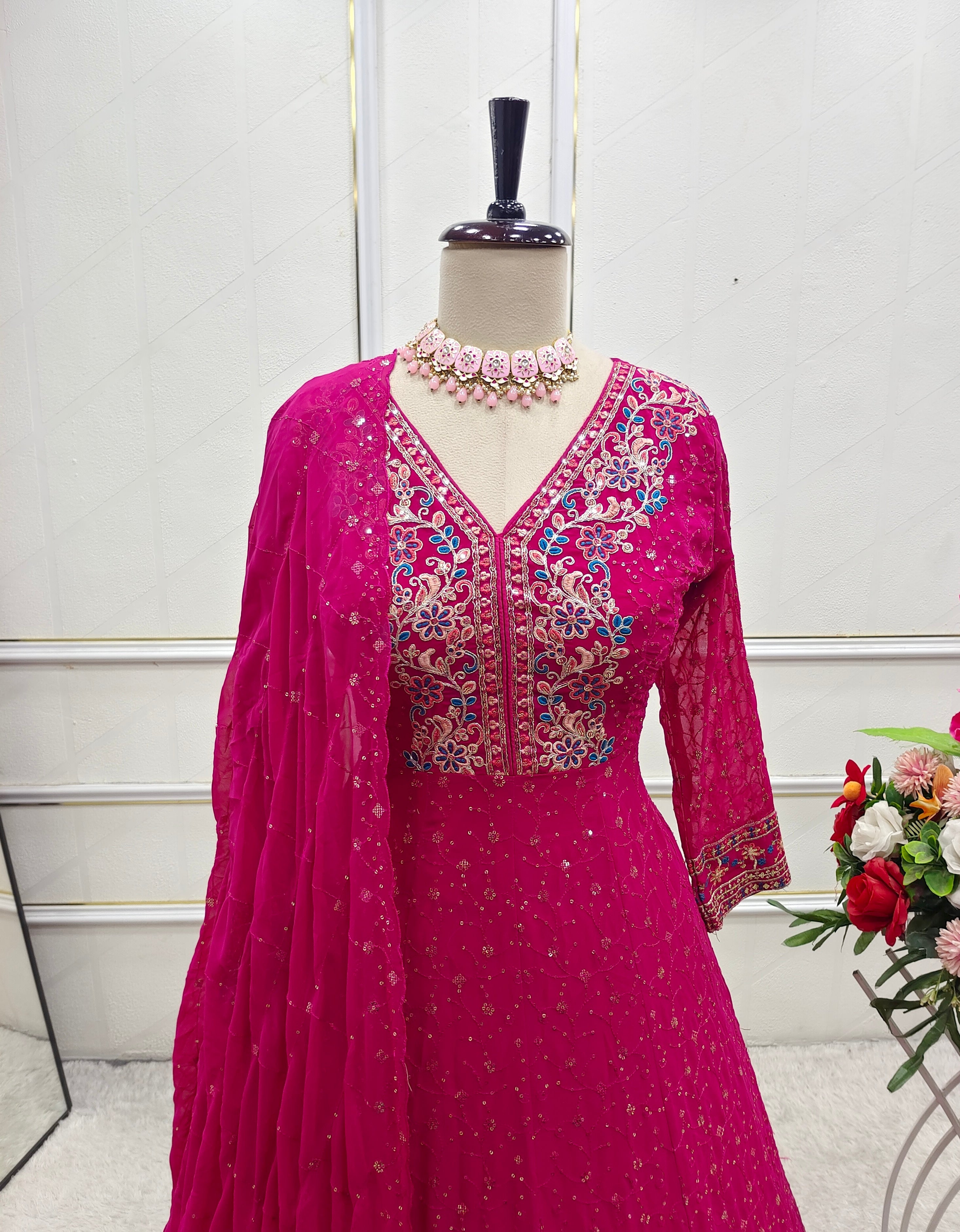 Designer Party Wear Gown-Pent And Dupatta