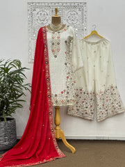 Party Wear Look Designer Top And Bottom With Dupatta