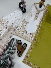 Beautiful Top Plazzo And Dupatta With Stone Hand Work