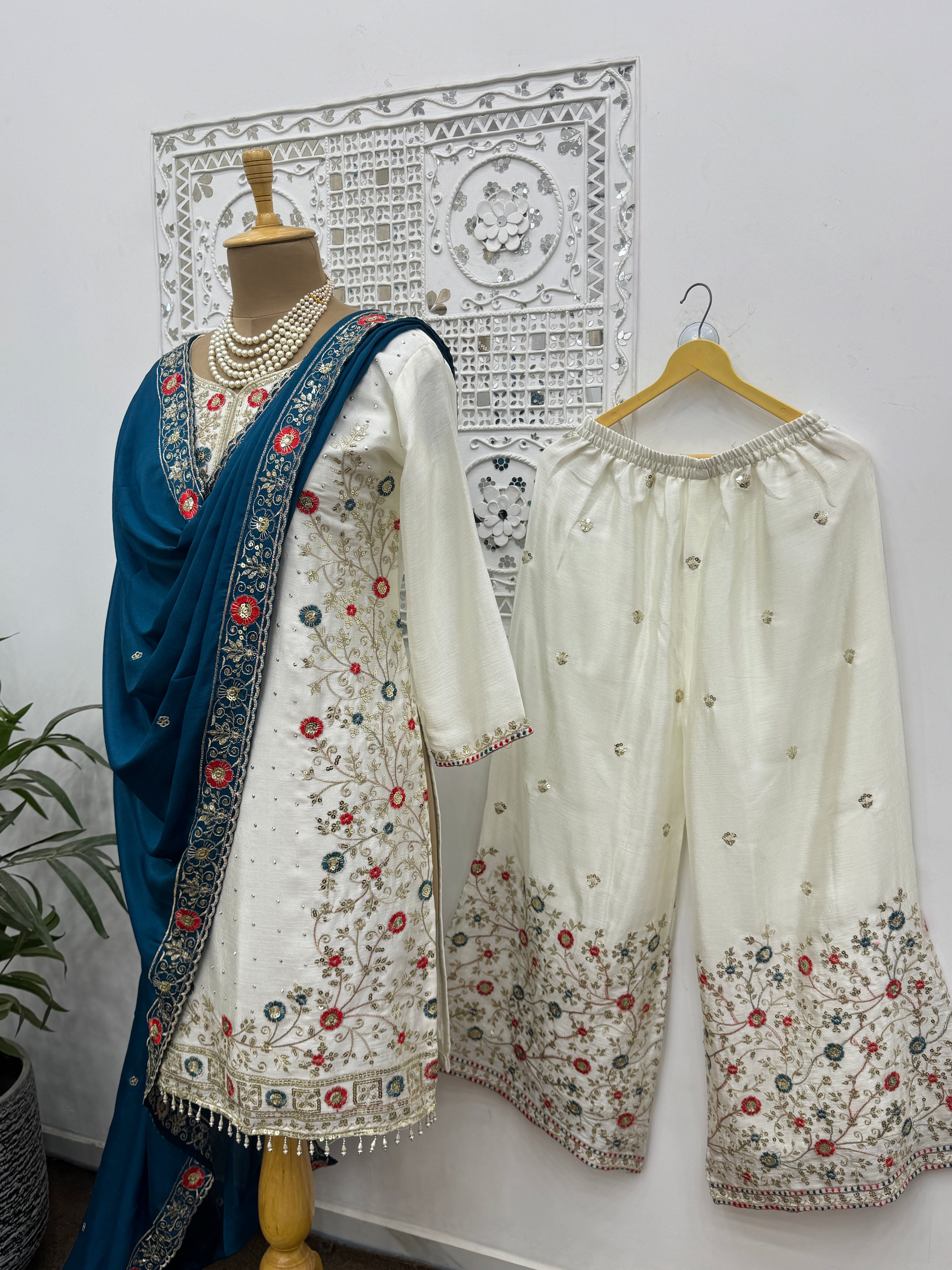 Party Wear Look Designer Top And Bottom With Dupatta