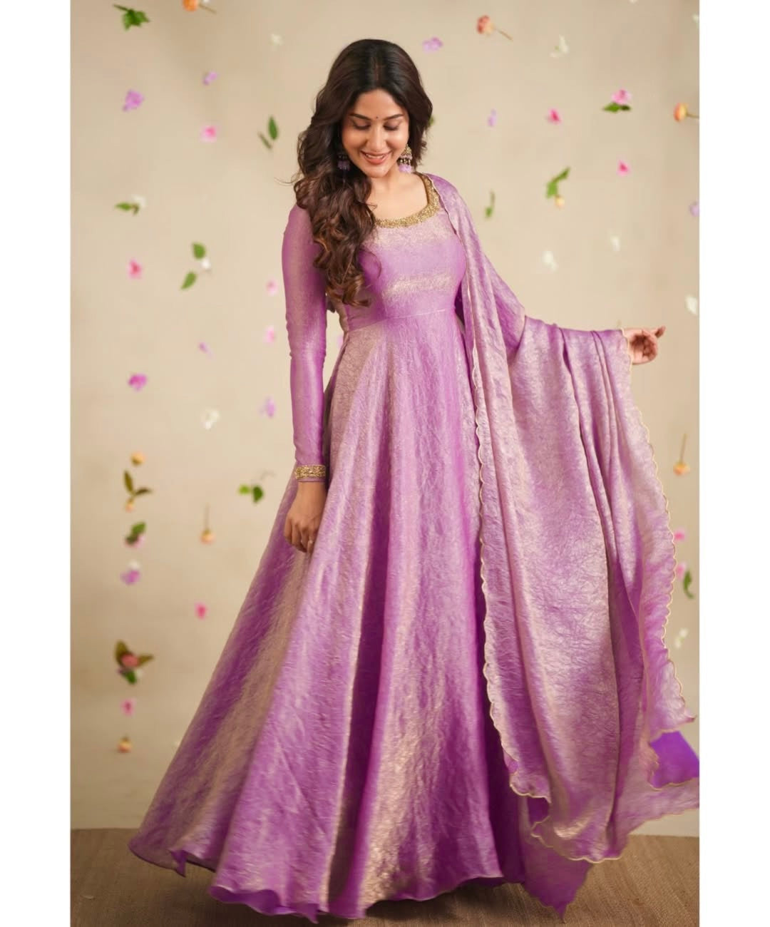 Party Wear Fancy Anarkali Gown - Pent With Dupatta