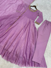 Party Wear Fancy Anarkali Gown - Pent With Dupatta