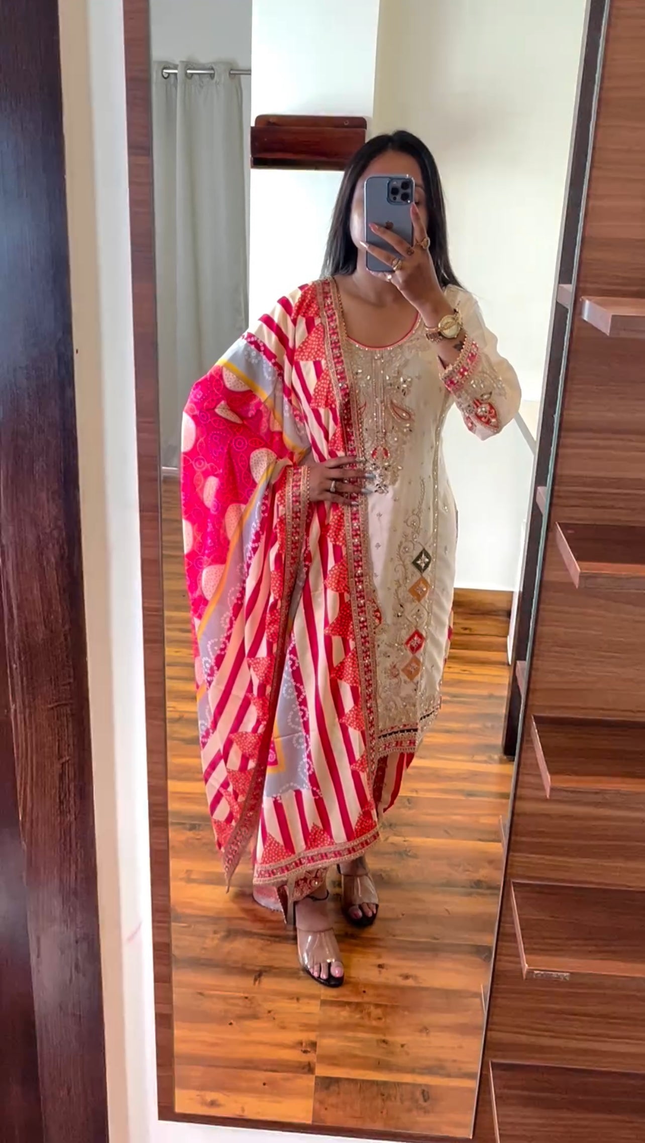 Party Wear Look Top ,Dhoti Salwar And Dupatta