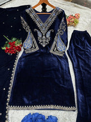 Designer Party Wear Top Bottom And Dupatta With Embroidery Work