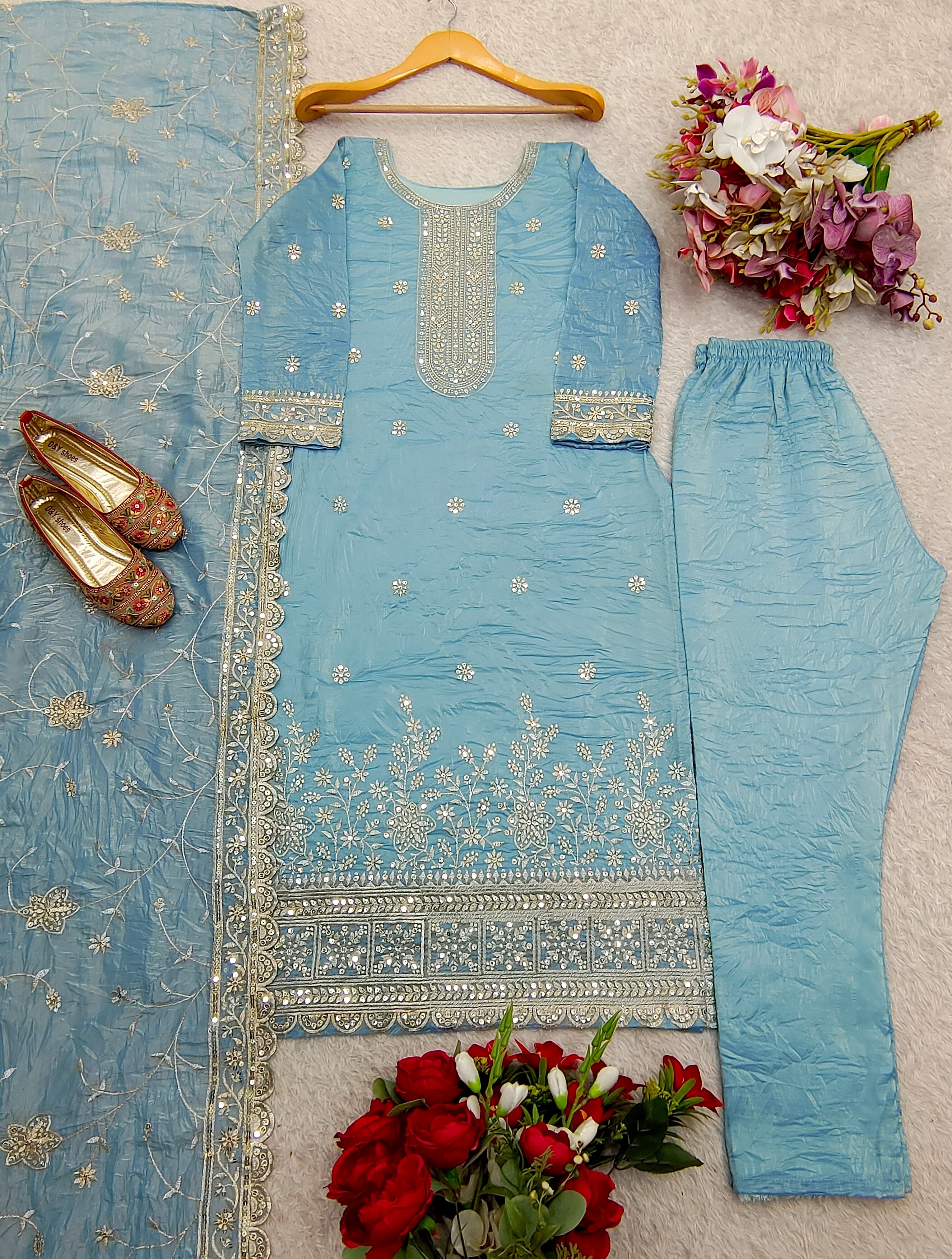 Designer Party Wear Top, Pent & Beautiful Dupatta