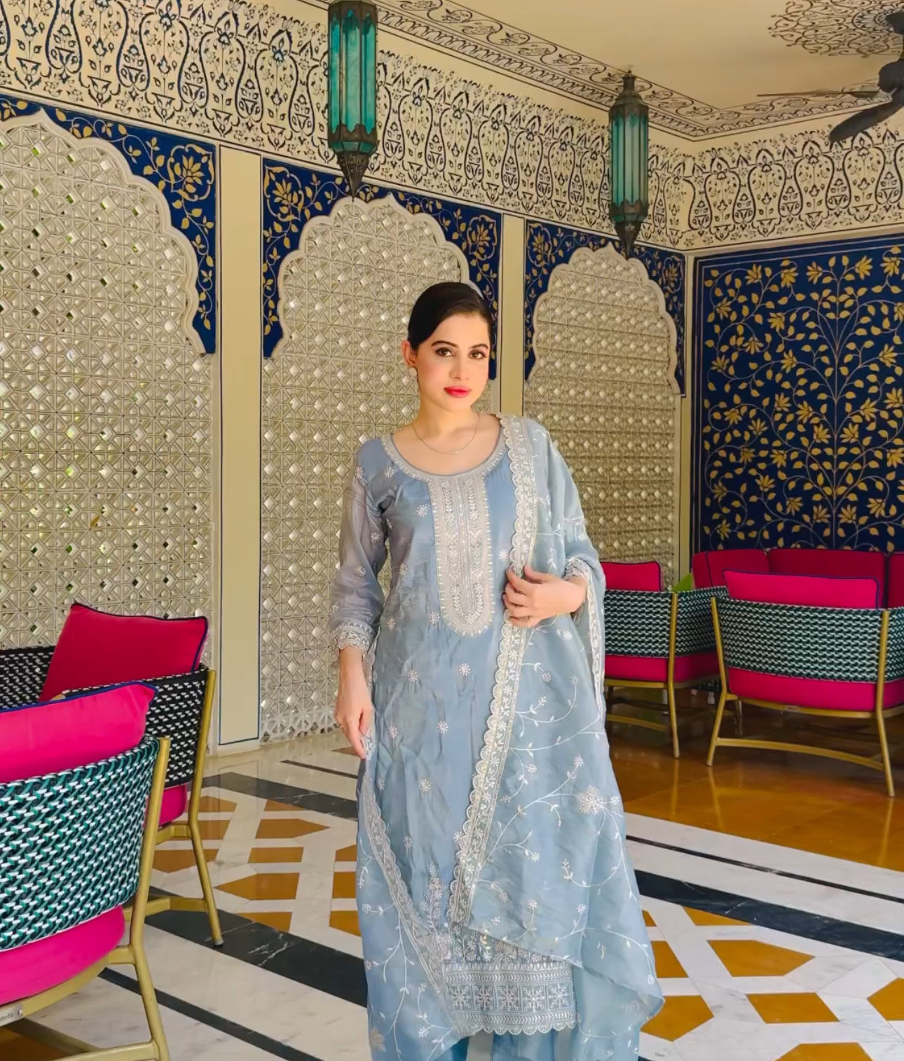 Designer Party Wear Top, Pent & Beautiful Dupatta