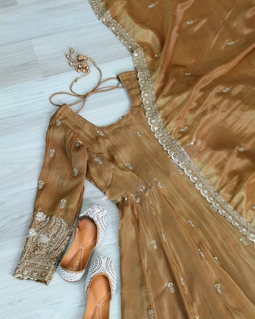 Designer Party Wear Look Gown-Bottom And Dupatta With Heavy Embroidery Work