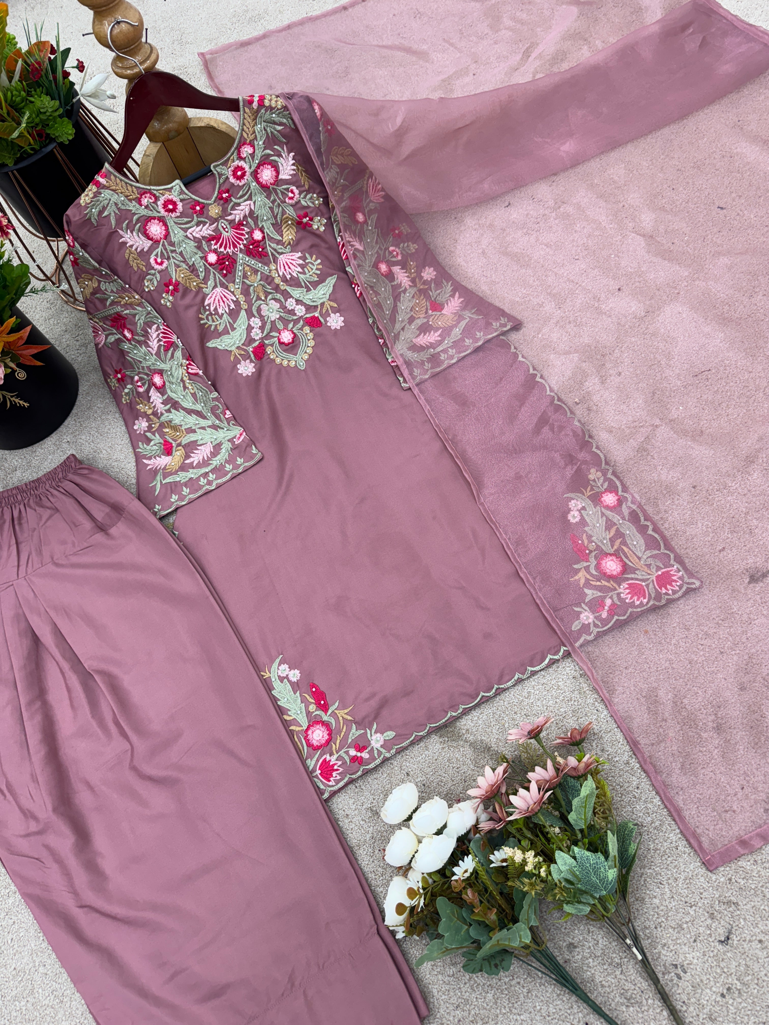 Party Wear Beautiful Top-Bottom And Fancy Dupatta