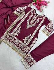 Designer Top-Pent With Beautiful Dupatta Set