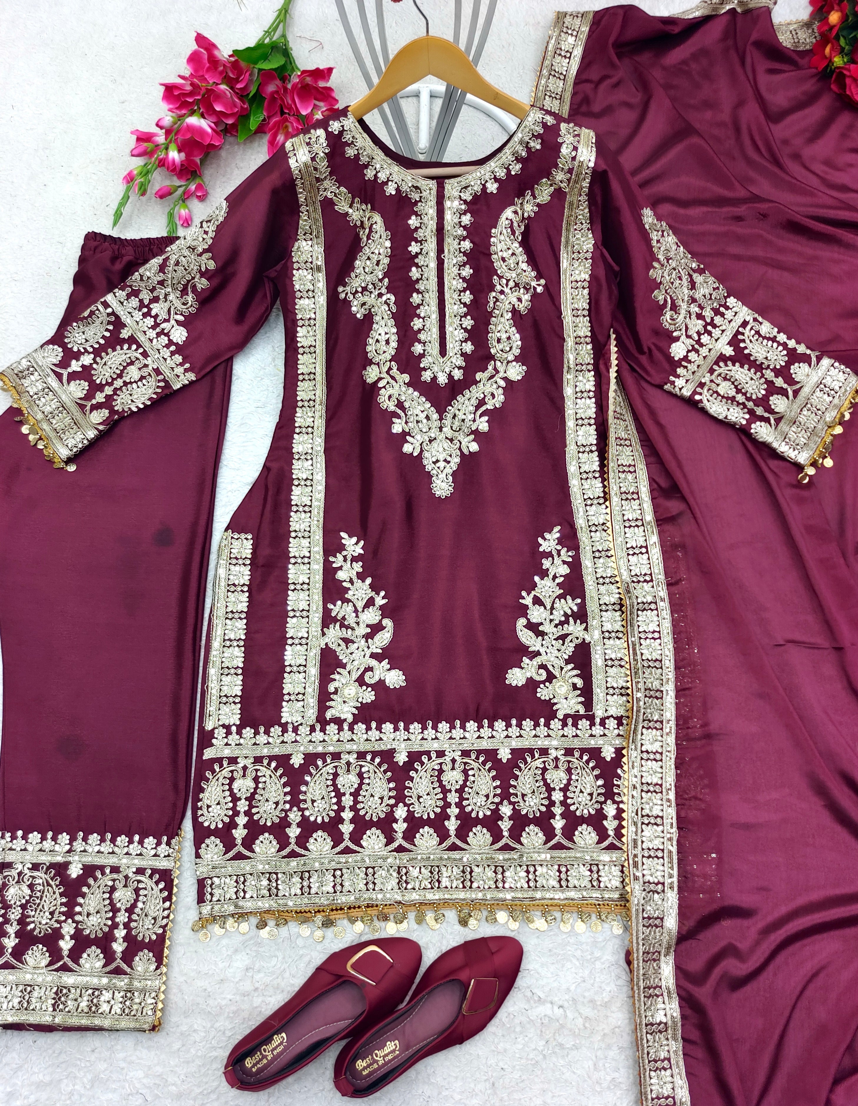 Designer Top-Pent With Beautiful Dupatta Set
