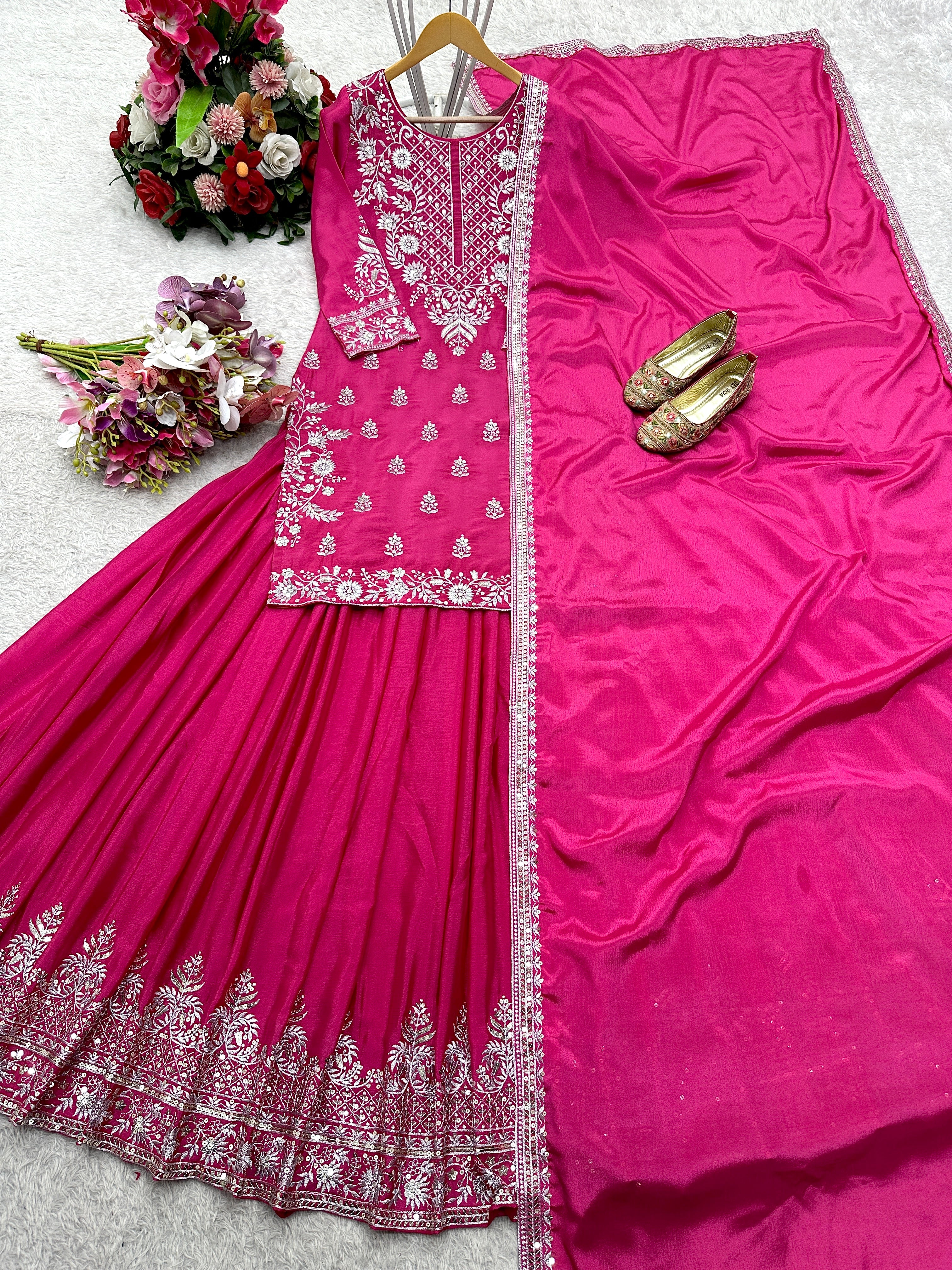Party Wear Look Top-Lehenga And Beautiful Dupatta