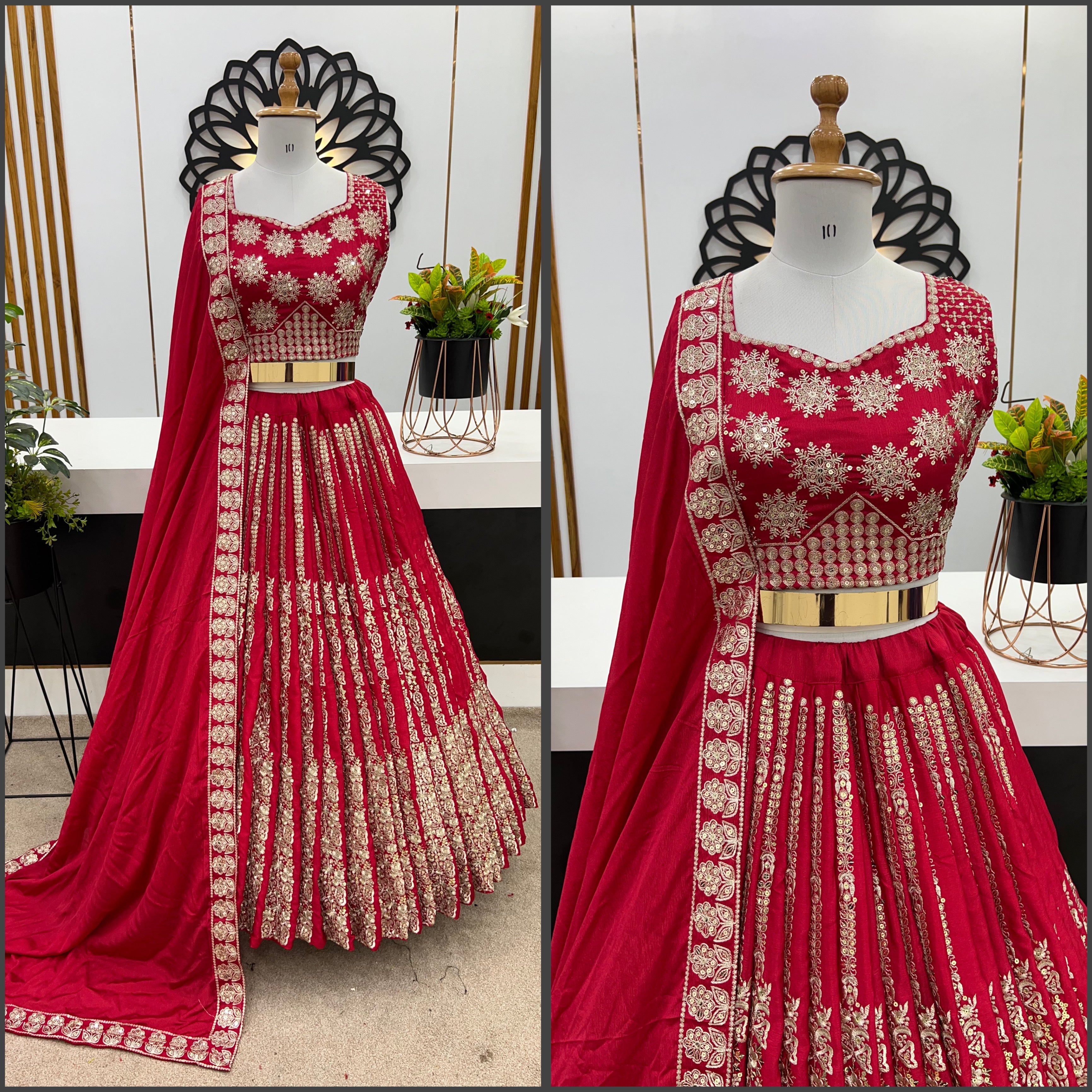 Beautiful Wedding Wear Lehenga Choli With Heavy Embroidery Sequence Work