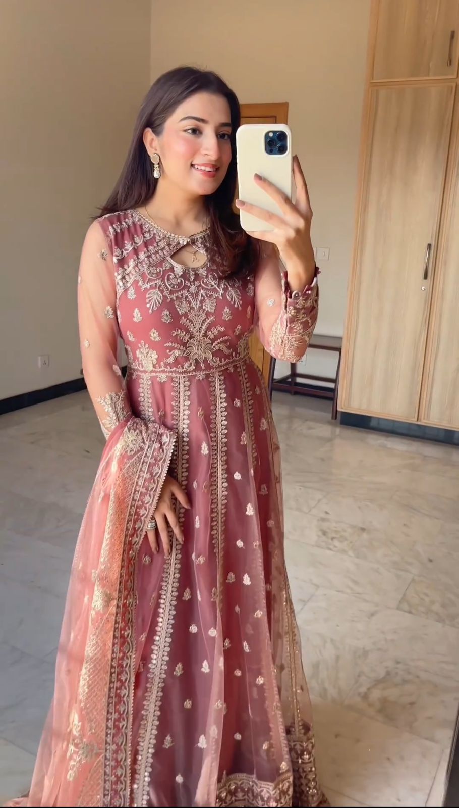 Designer Party Wear Gown With Pent Dupatta Set